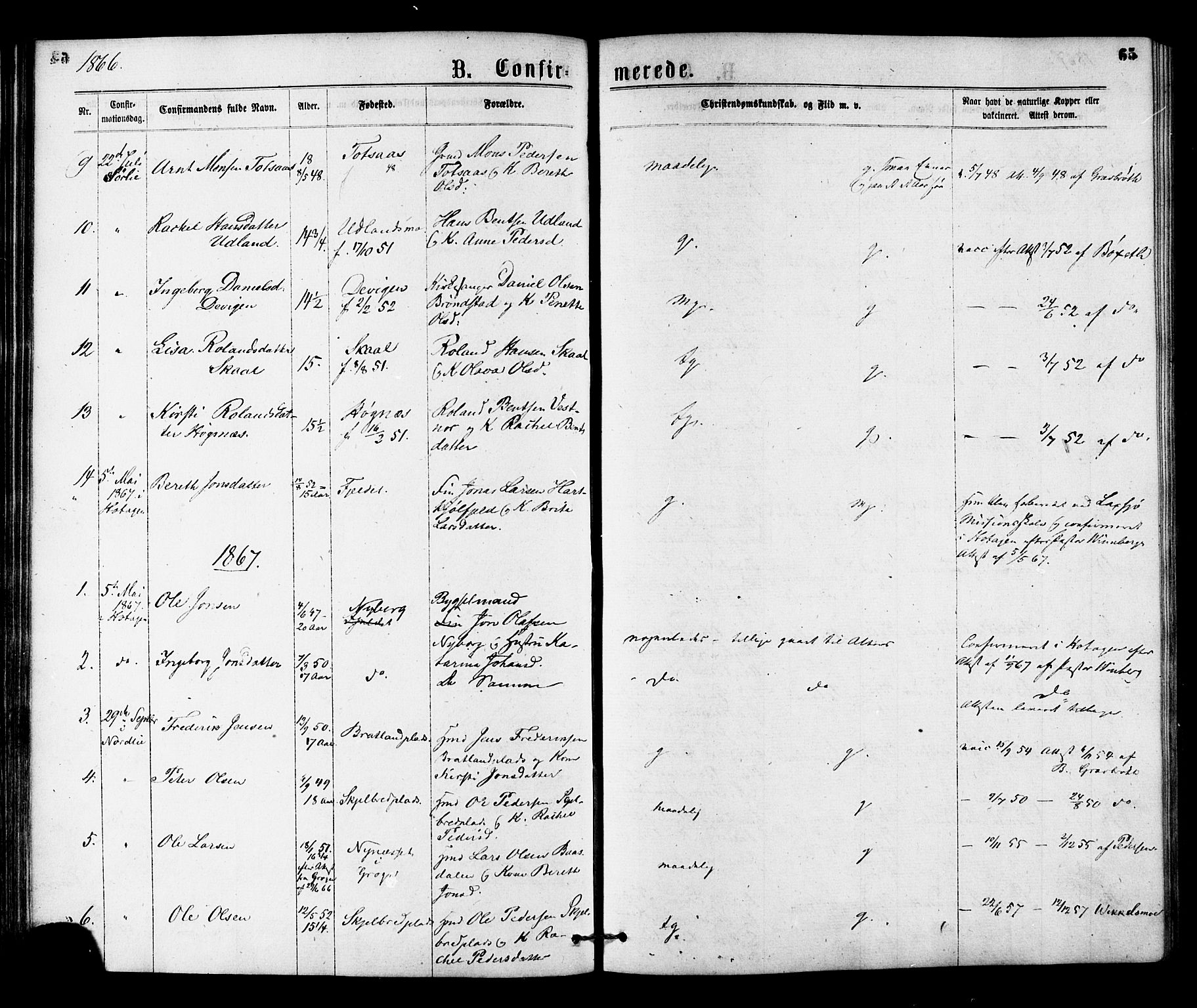 Ministerialprotokoller, klokkerbøker og fødselsregistre - Nord-Trøndelag, SAT/A-1458/755/L0493: Ministerialbok nr. 755A02, 1865-1881, s. 65