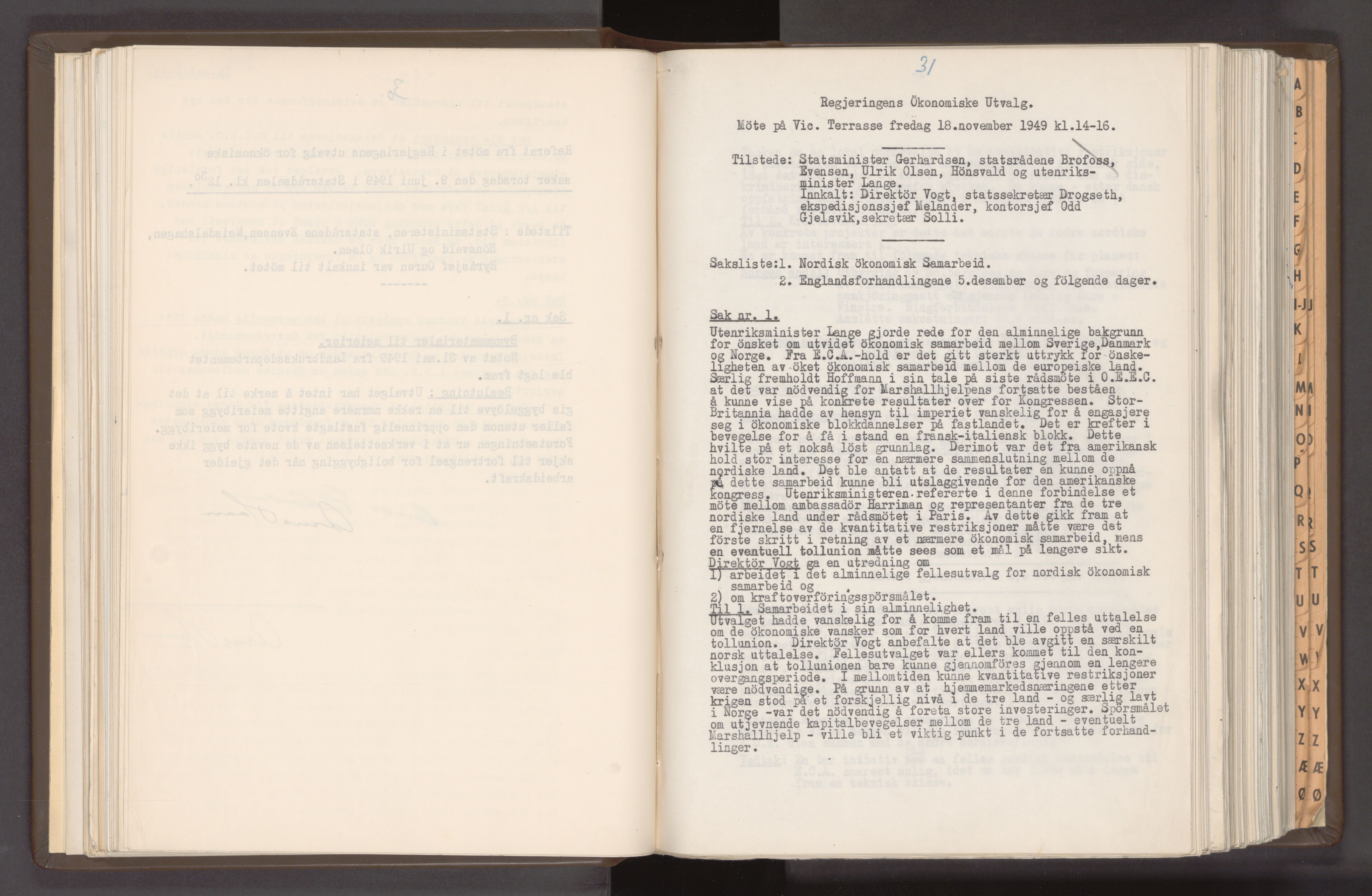 Statsministerens kontor, AV/RA-S-1005/A/Aa/L0020: Referat fra regjeringens økonomiske utvalg, 1947-1959