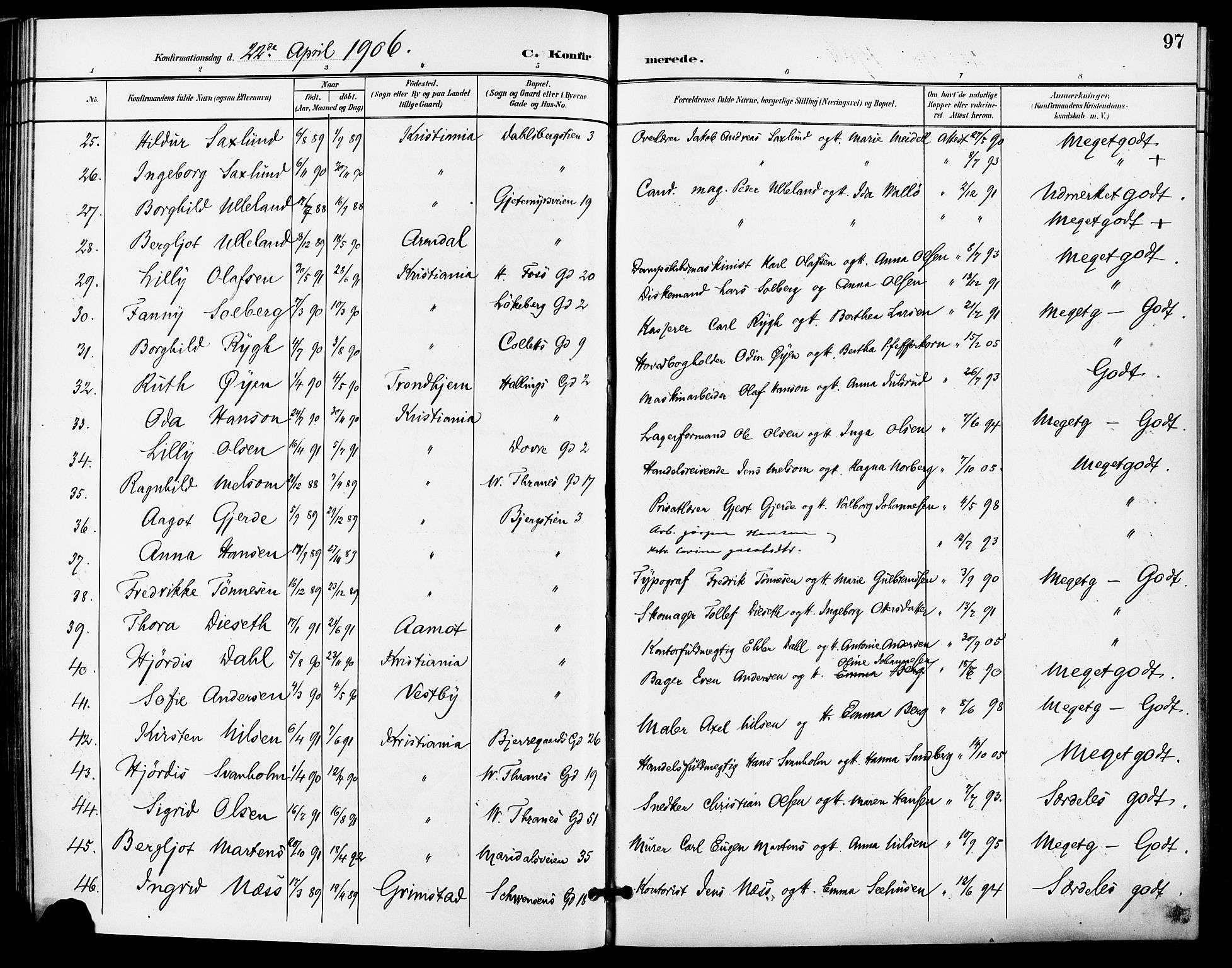 Gamle Aker prestekontor Kirkebøker, AV/SAO-A-10617a/F/L0012: Ministerialbok nr. 12, 1898-1910, s. 97