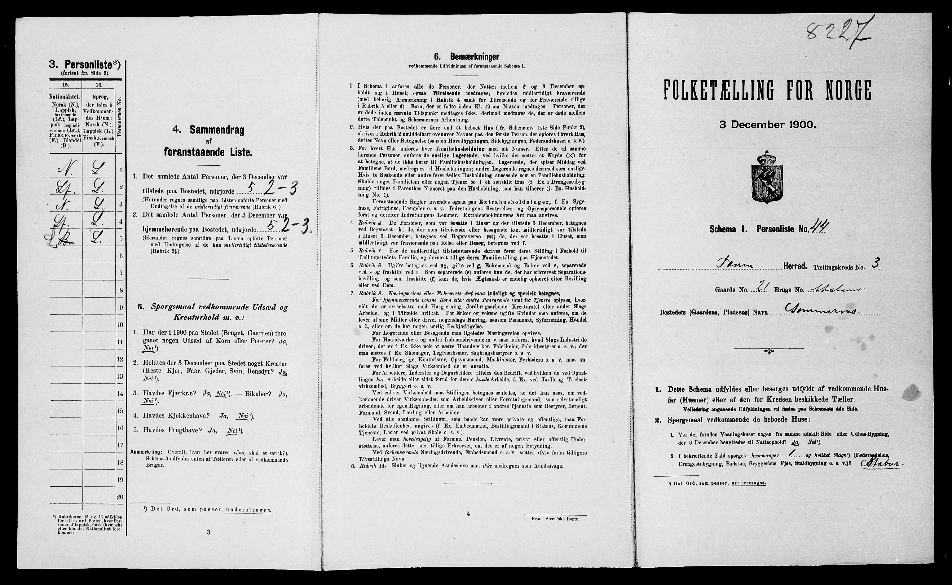 SATØ, Folketelling 1900 for 2025 Tana herred, 1900, s. 484