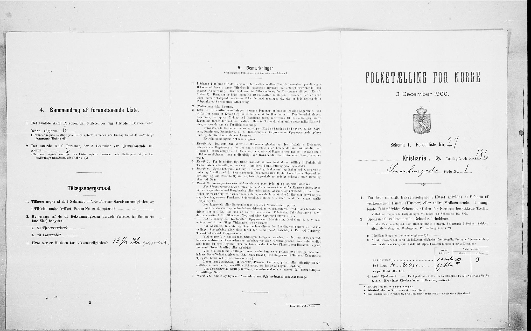 SAO, Folketelling 1900 for 0301 Kristiania kjøpstad, 1900, s. 86161