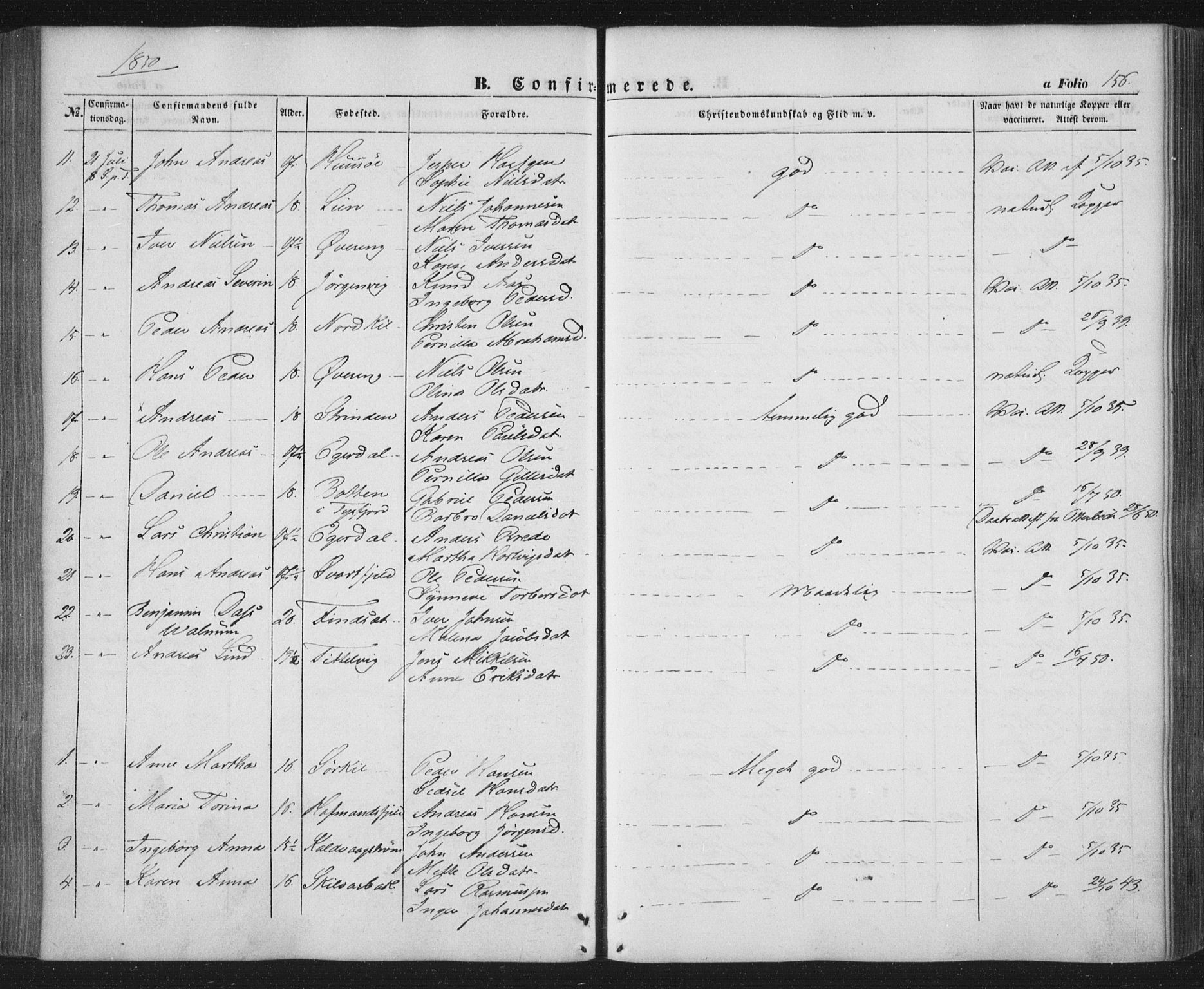 Ministerialprotokoller, klokkerbøker og fødselsregistre - Nordland, AV/SAT-A-1459/859/L0844: Ministerialbok nr. 859A04, 1849-1862, s. 156