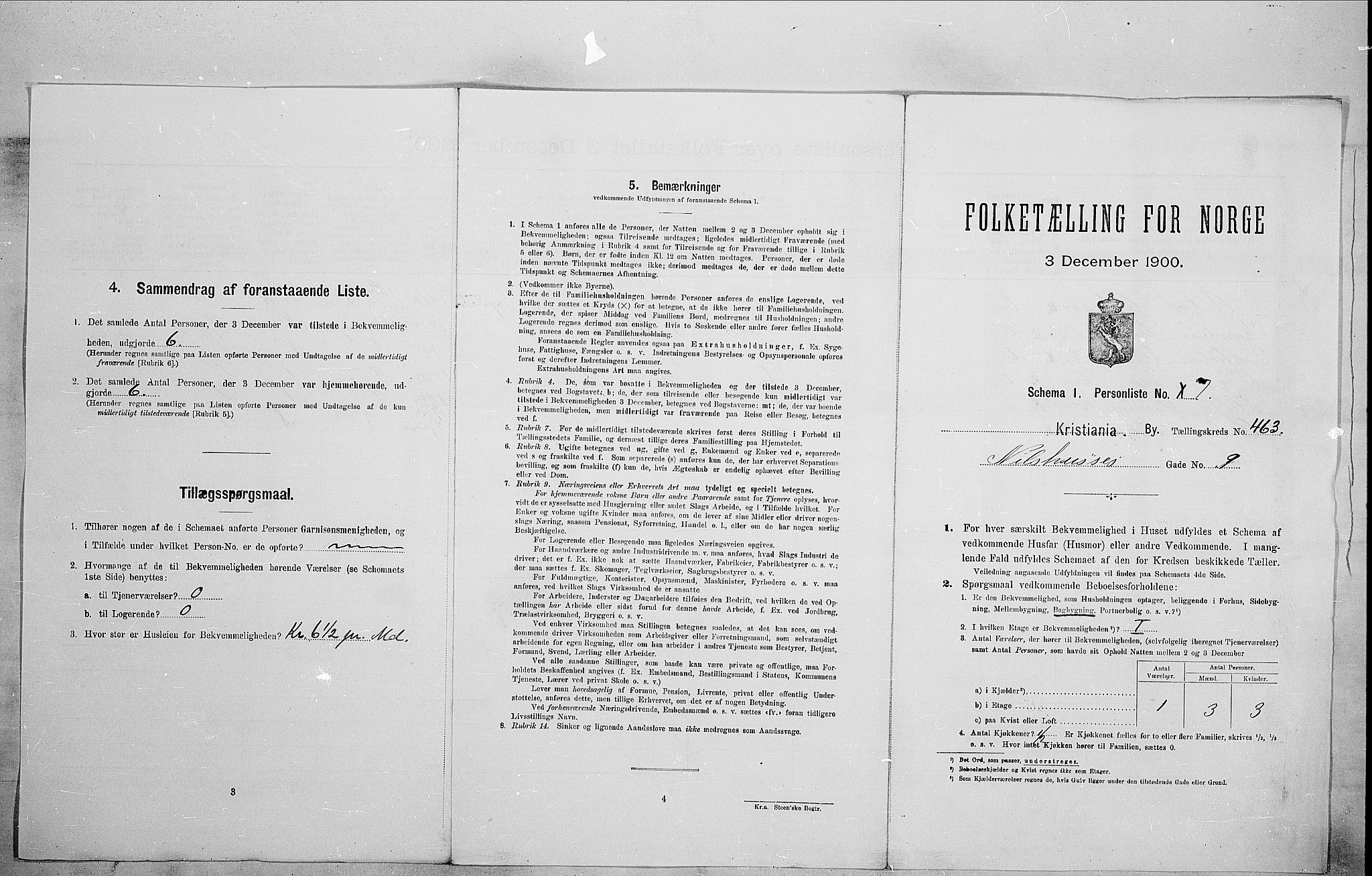 SAO, Folketelling 1900 for 0301 Kristiania kjøpstad, 1900, s. 63479