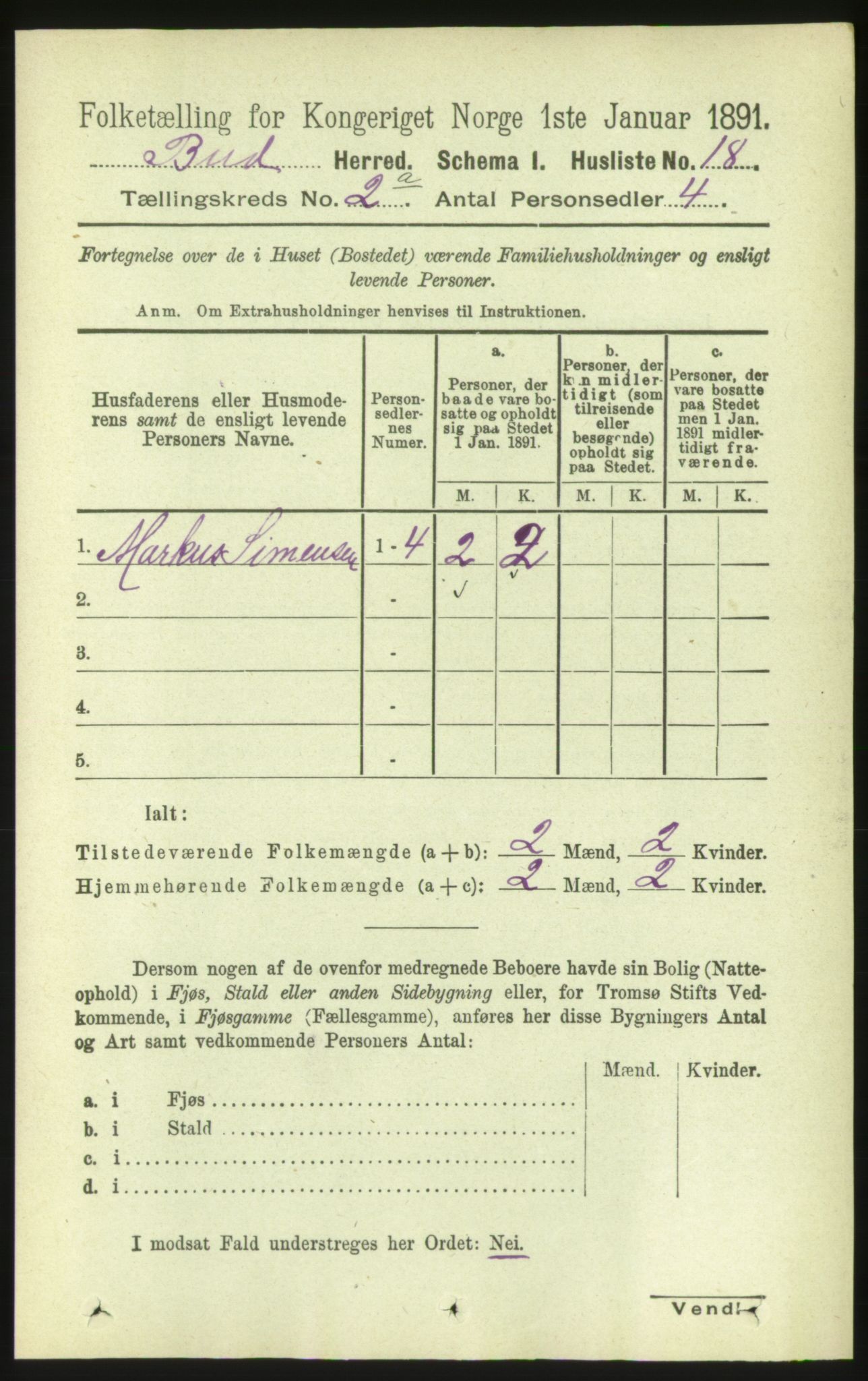 RA, Folketelling 1891 for 1549 Bud herred, 1891, s. 667