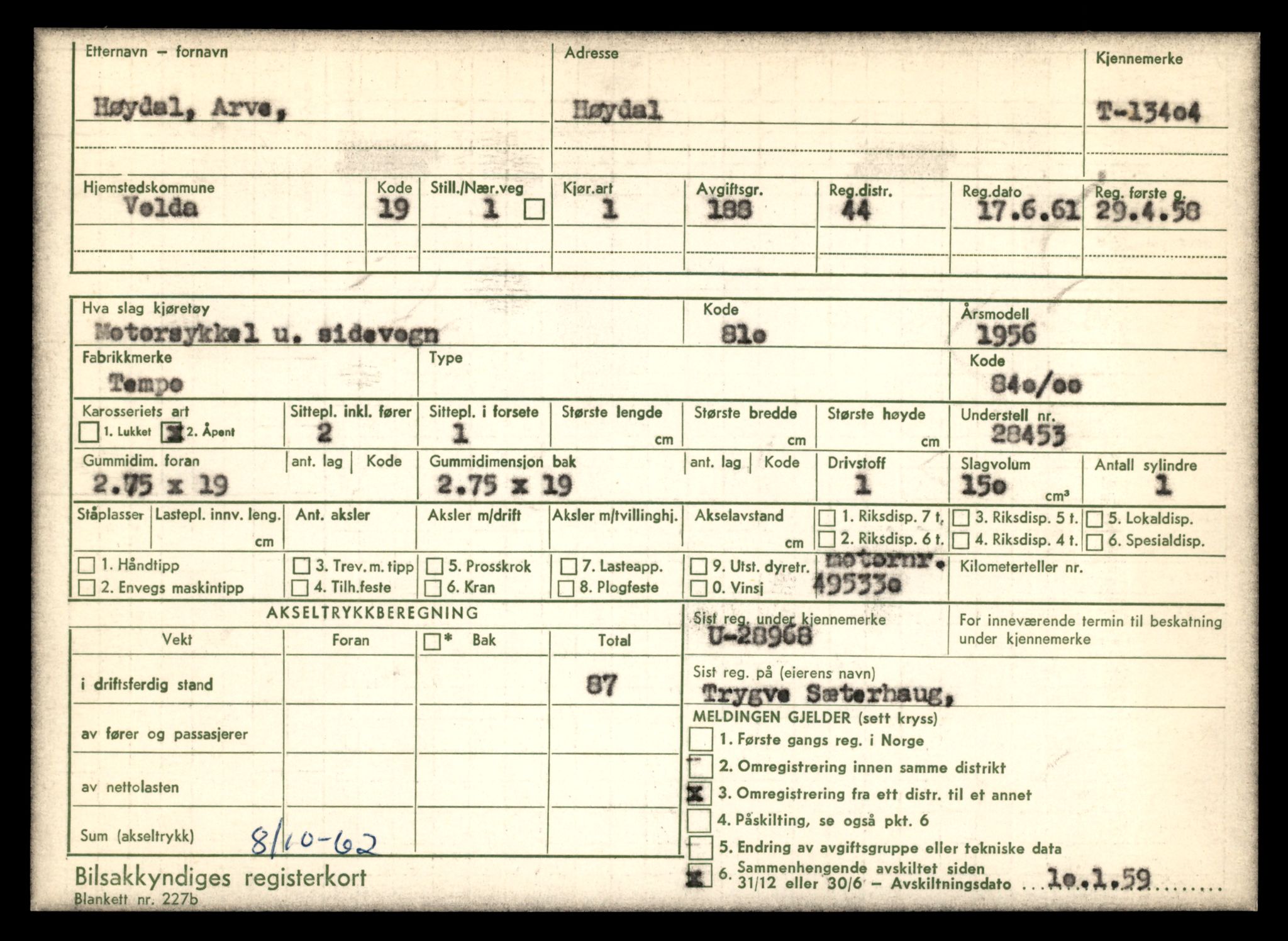 Møre og Romsdal vegkontor - Ålesund trafikkstasjon, AV/SAT-A-4099/F/Fe/L0039: Registreringskort for kjøretøy T 13361 - T 13530, 1927-1998, s. 763