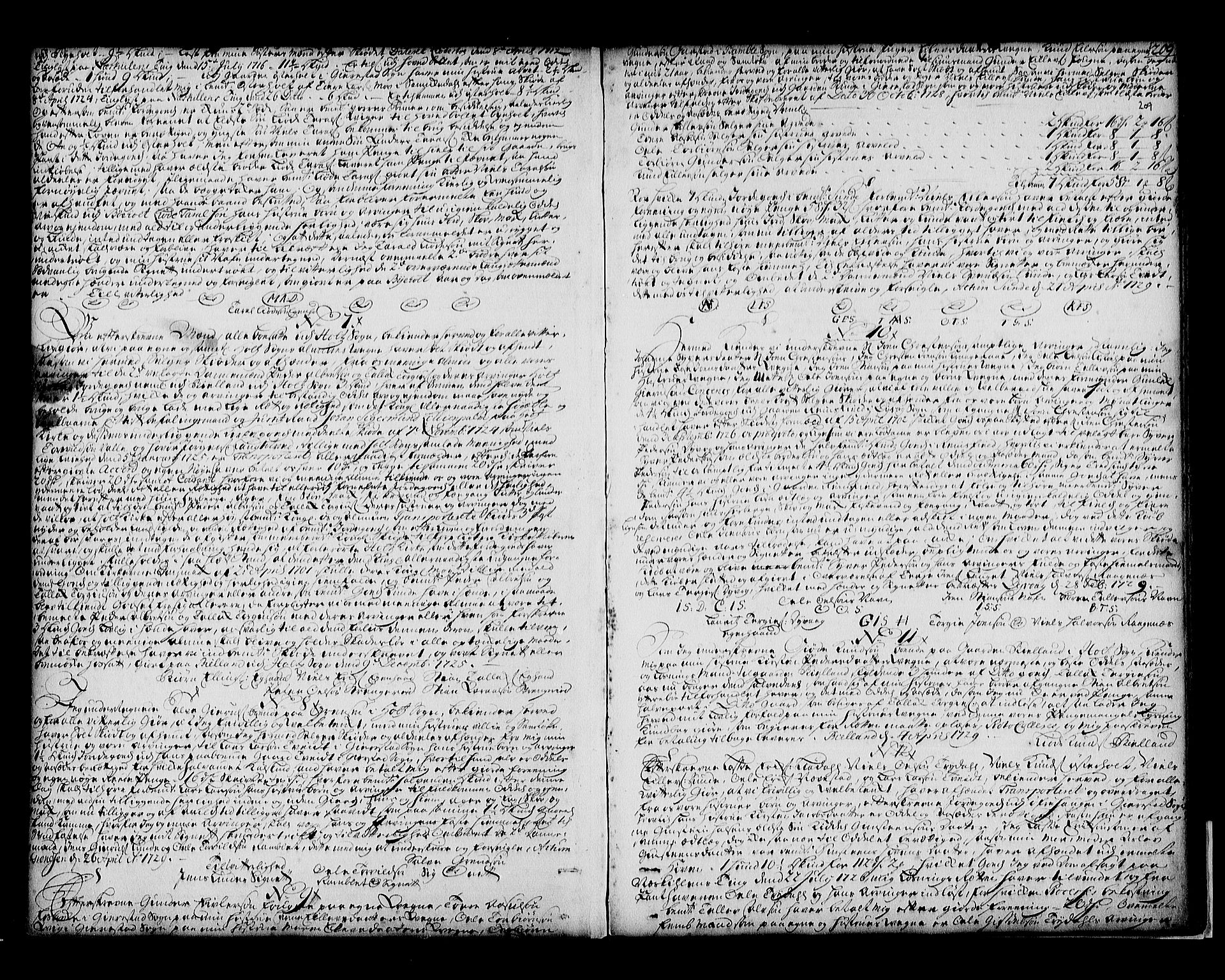 Nedenes sorenskriveri før 1824, SAK/1221-0007/G/Gb/L0004: Pantebok nr. 4, 1721-1730, s. 209