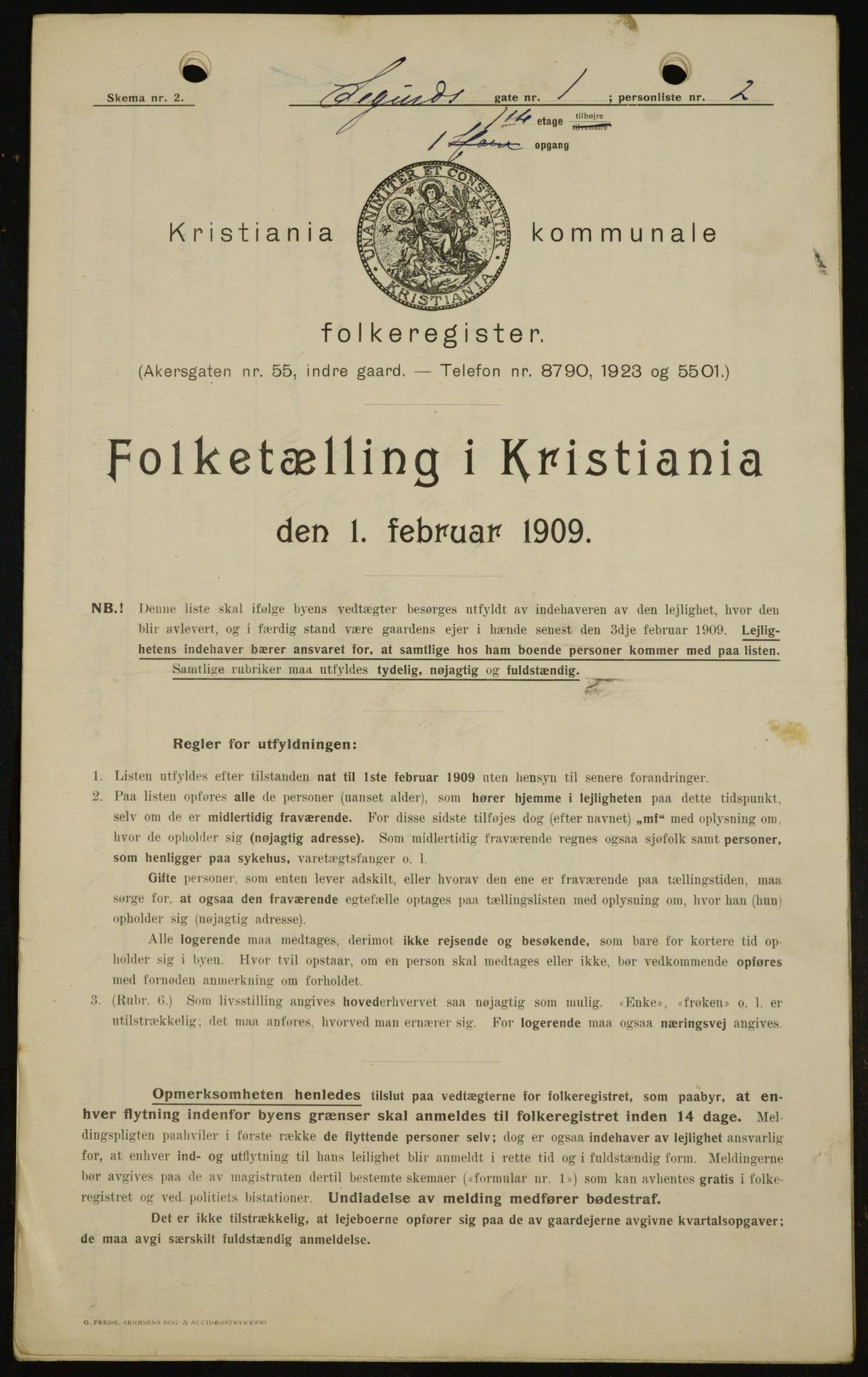 OBA, Kommunal folketelling 1.2.1909 for Kristiania kjøpstad, 1909, s. 86039