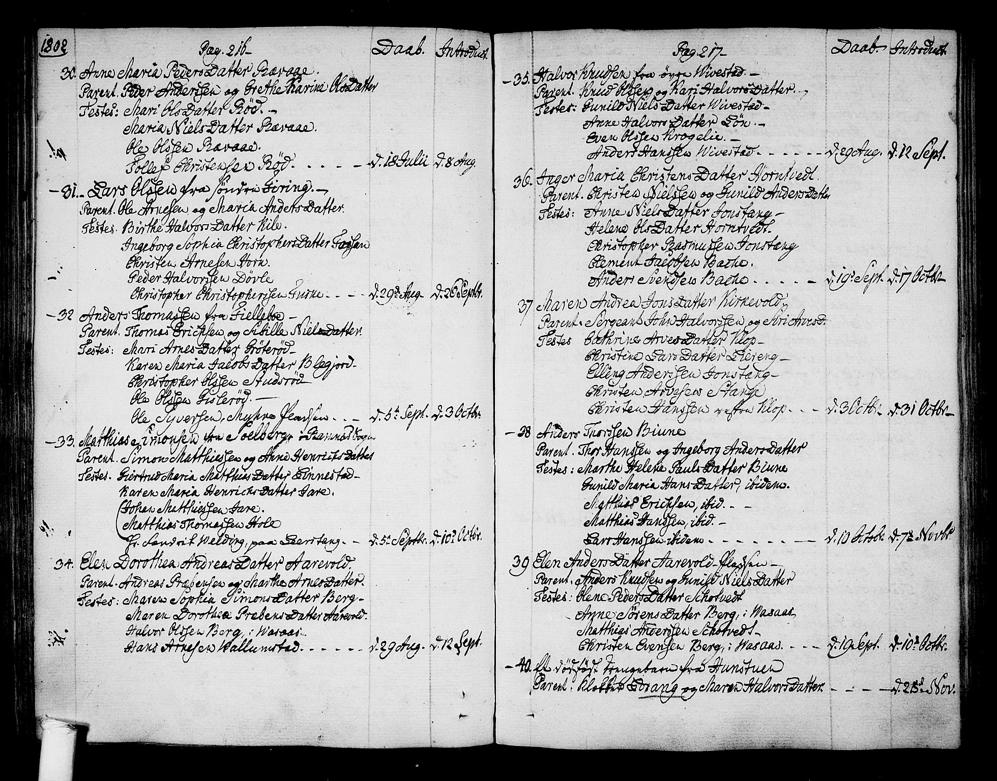 Ramnes kirkebøker, SAKO/A-314/F/Fa/L0003: Ministerialbok nr. I 3, 1790-1813, s. 216-217