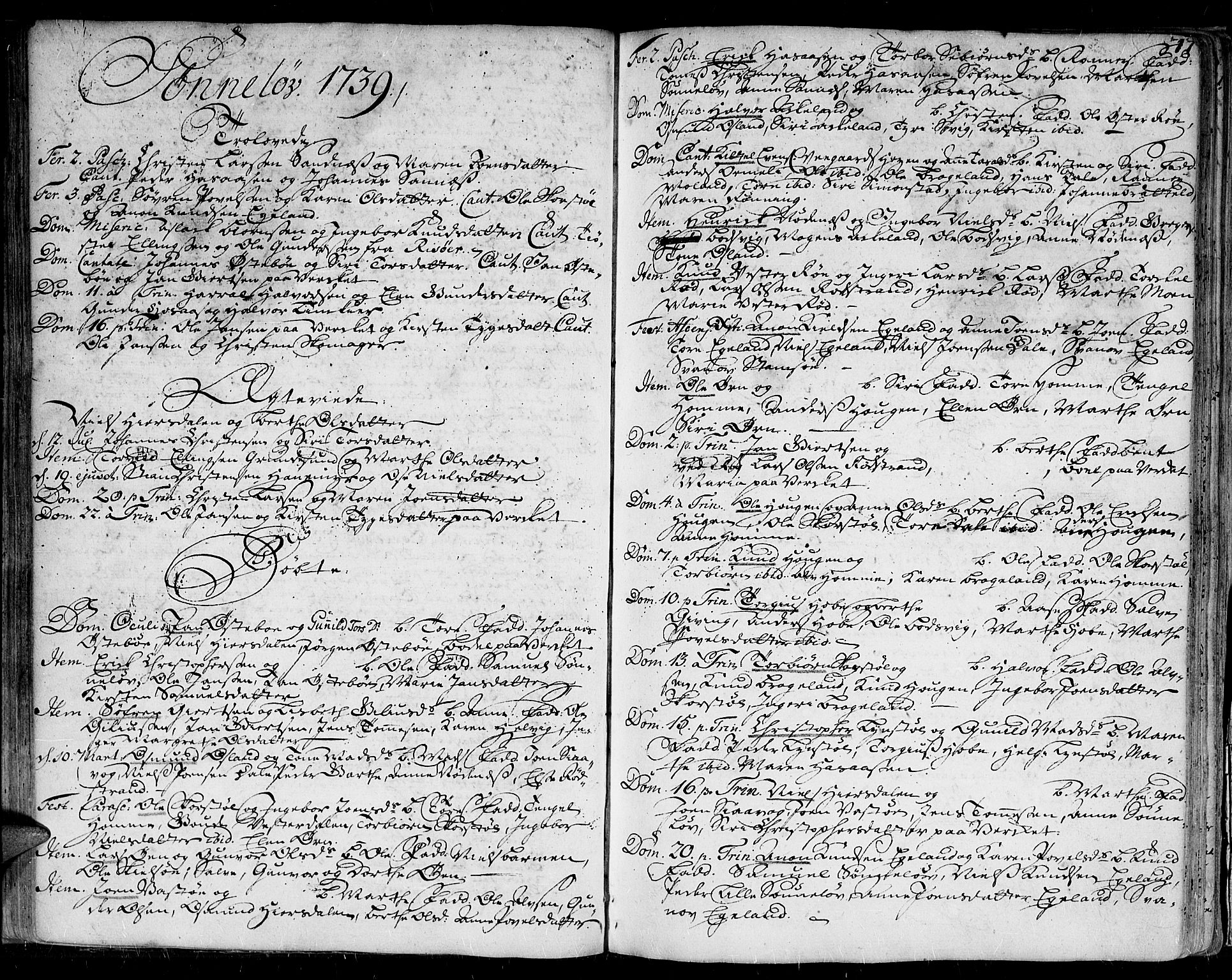 Gjerstad sokneprestkontor, AV/SAK-1111-0014/F/Fa/Faa/L0002: Ministerialbok nr. A 2, 1717-1779, s. 77