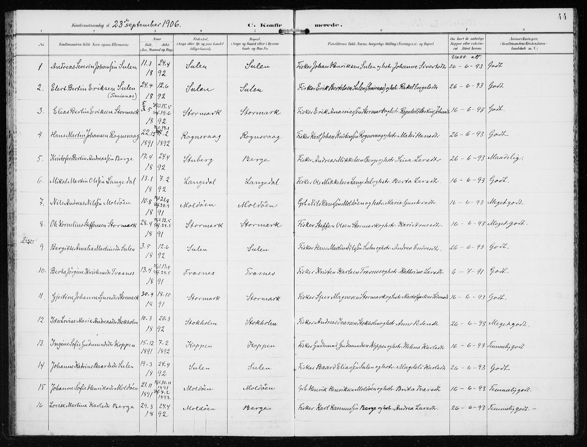 Lindås Sokneprestembete, AV/SAB-A-76701/H/Haa/Haad/L0002: Ministerialbok nr. D  2, 1897-1912, s. 44