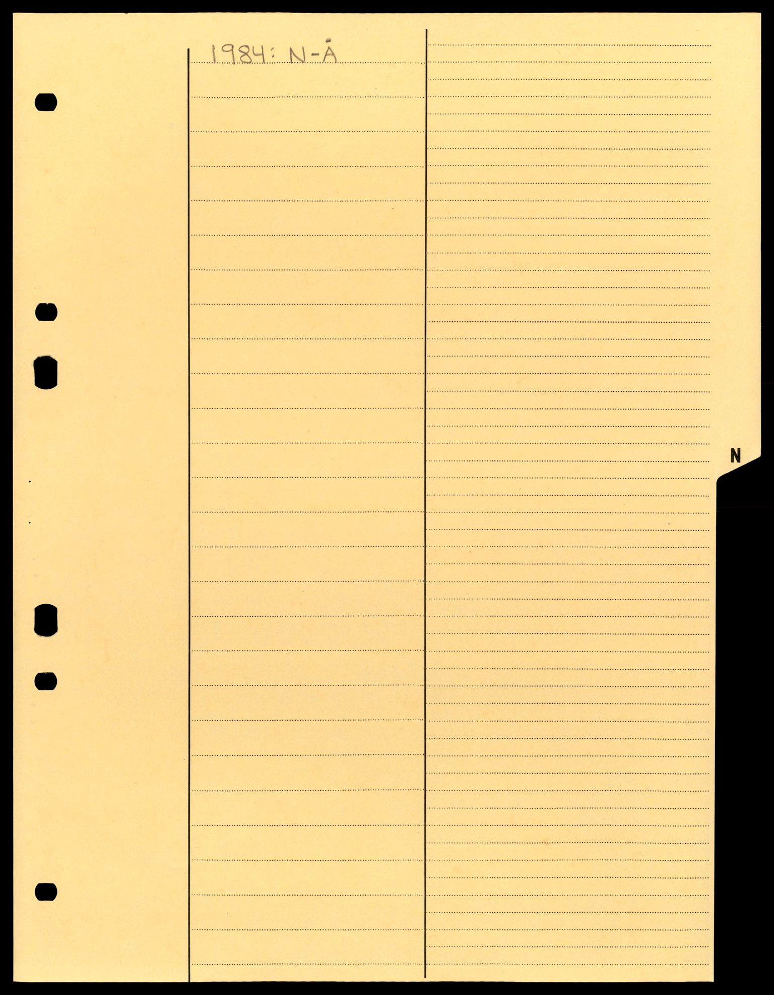 Namdal sorenskriveri, AV/SAT-A-4133/2/J/Jd/Jda/L0015: Bilag. Korrespondanse vedrørende registrering, 1984-1986, s. 1