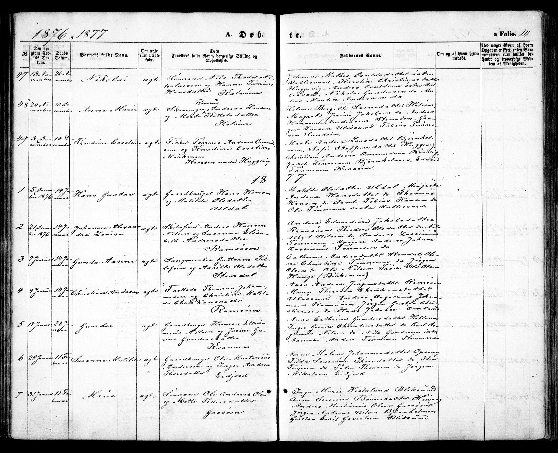 Høvåg sokneprestkontor, SAK/1111-0025/F/Fa/L0004: Ministerialbok nr. A 4, 1859-1877, s. 111