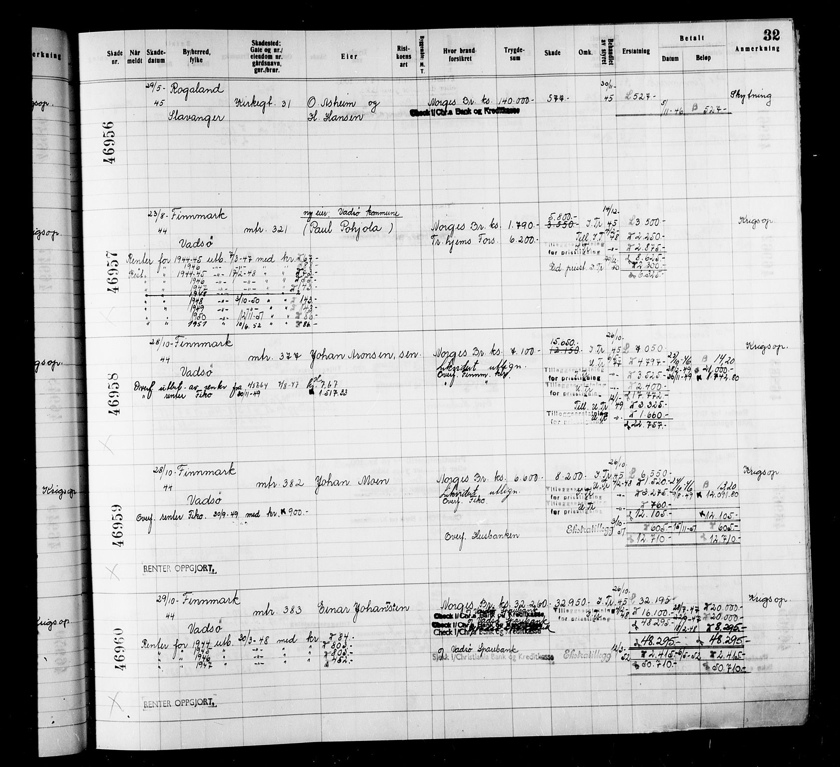 Krigsskadetrygdene for bygninger og løsøre, AV/RA-S-1548/V/L0039: Bygning, branntrygdet., 1940-1945, s. 32