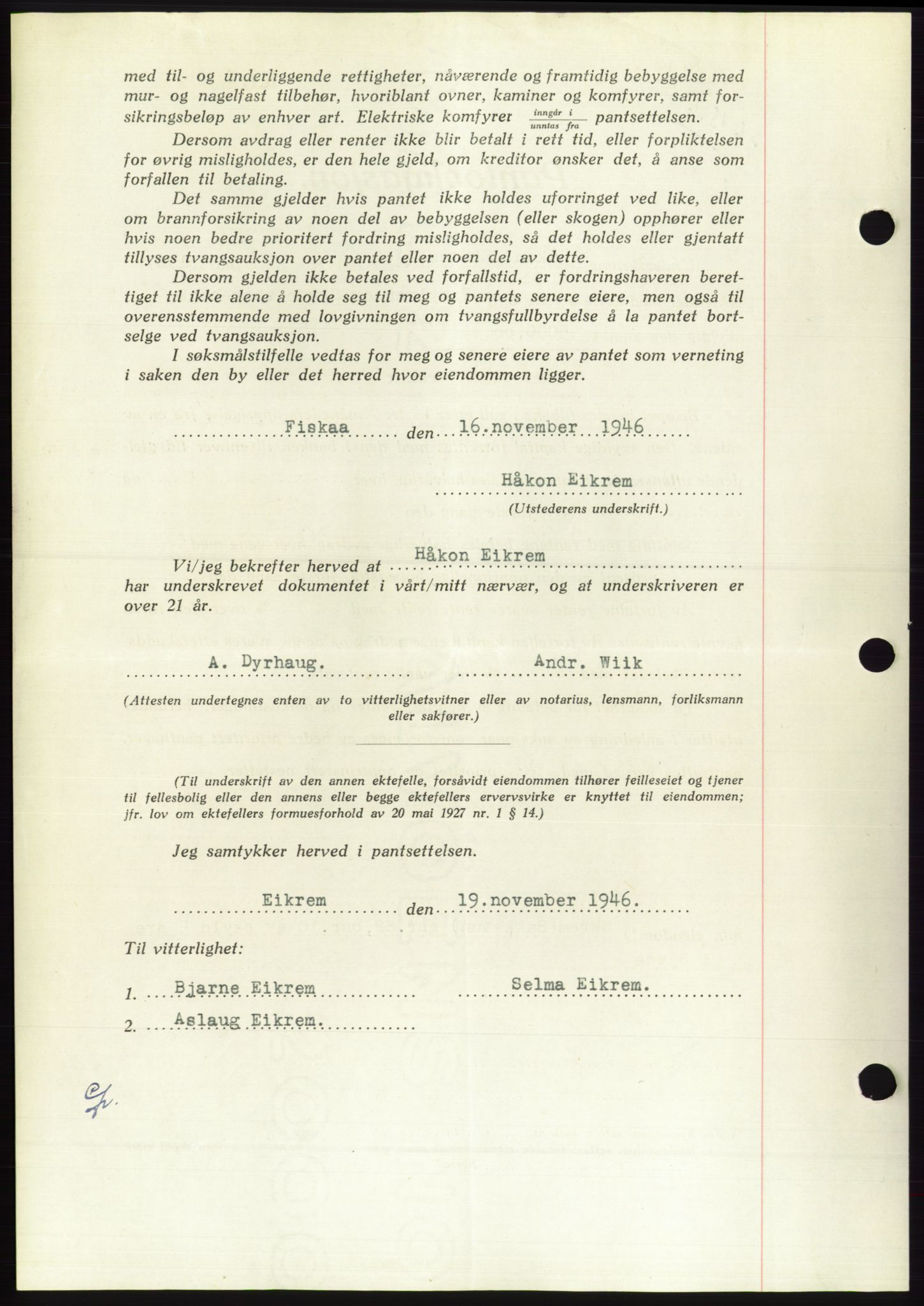 Søre Sunnmøre sorenskriveri, AV/SAT-A-4122/1/2/2C/L0114: Pantebok nr. 1-2B, 1943-1947, Dagboknr: 1566/1946