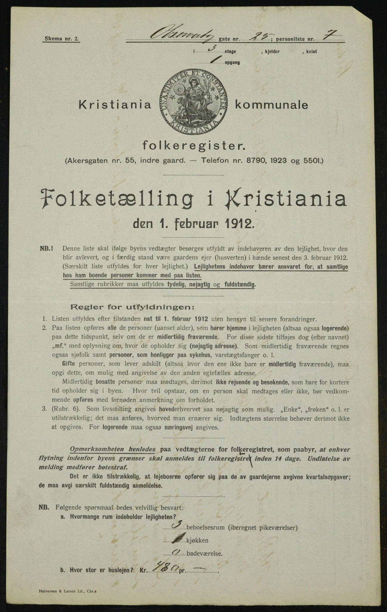 OBA, Kommunal folketelling 1.2.1912 for Kristiania, 1912, s. 75071