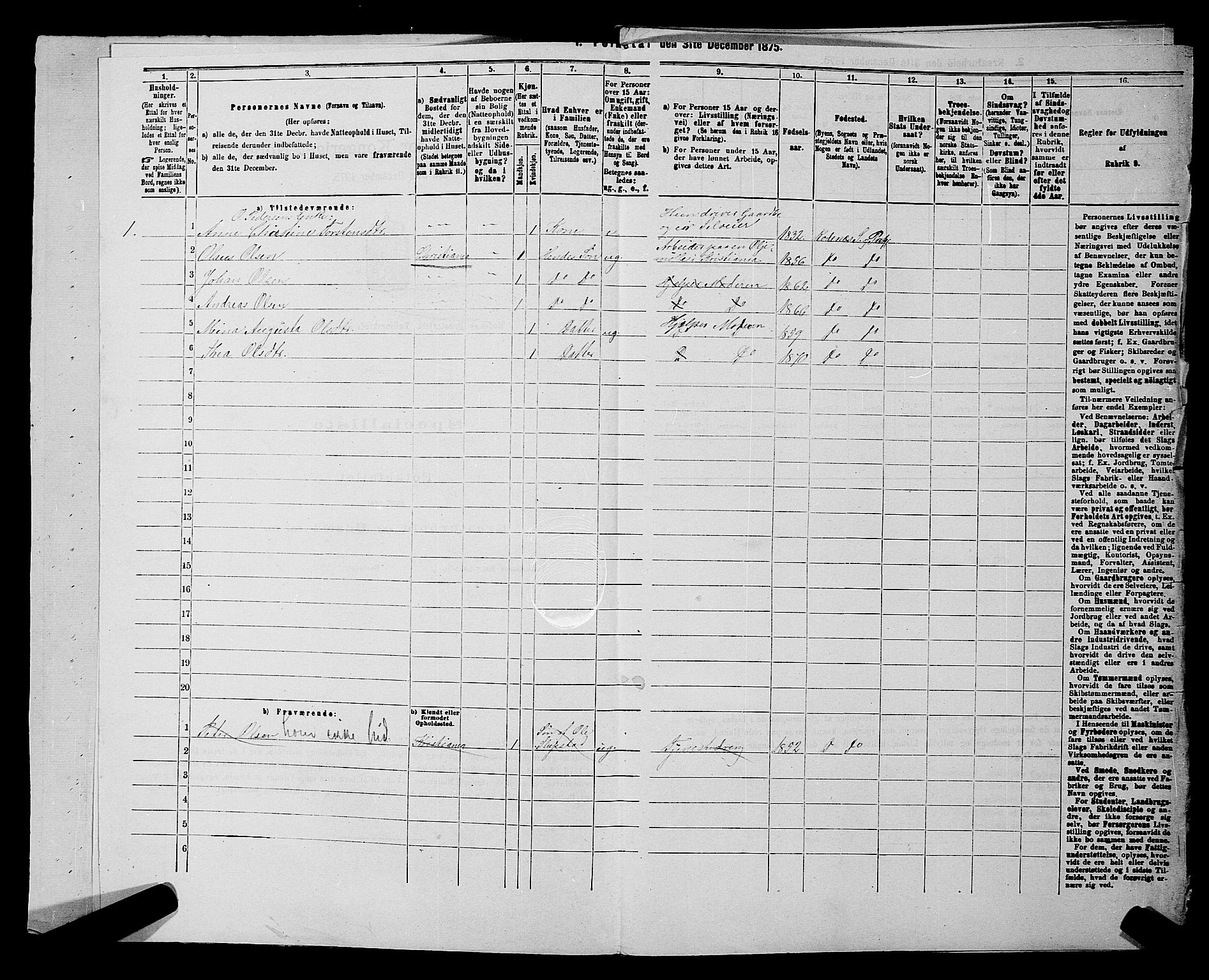 RA, Folketelling 1875 for 0120P Rødenes prestegjeld, 1875, s. 189