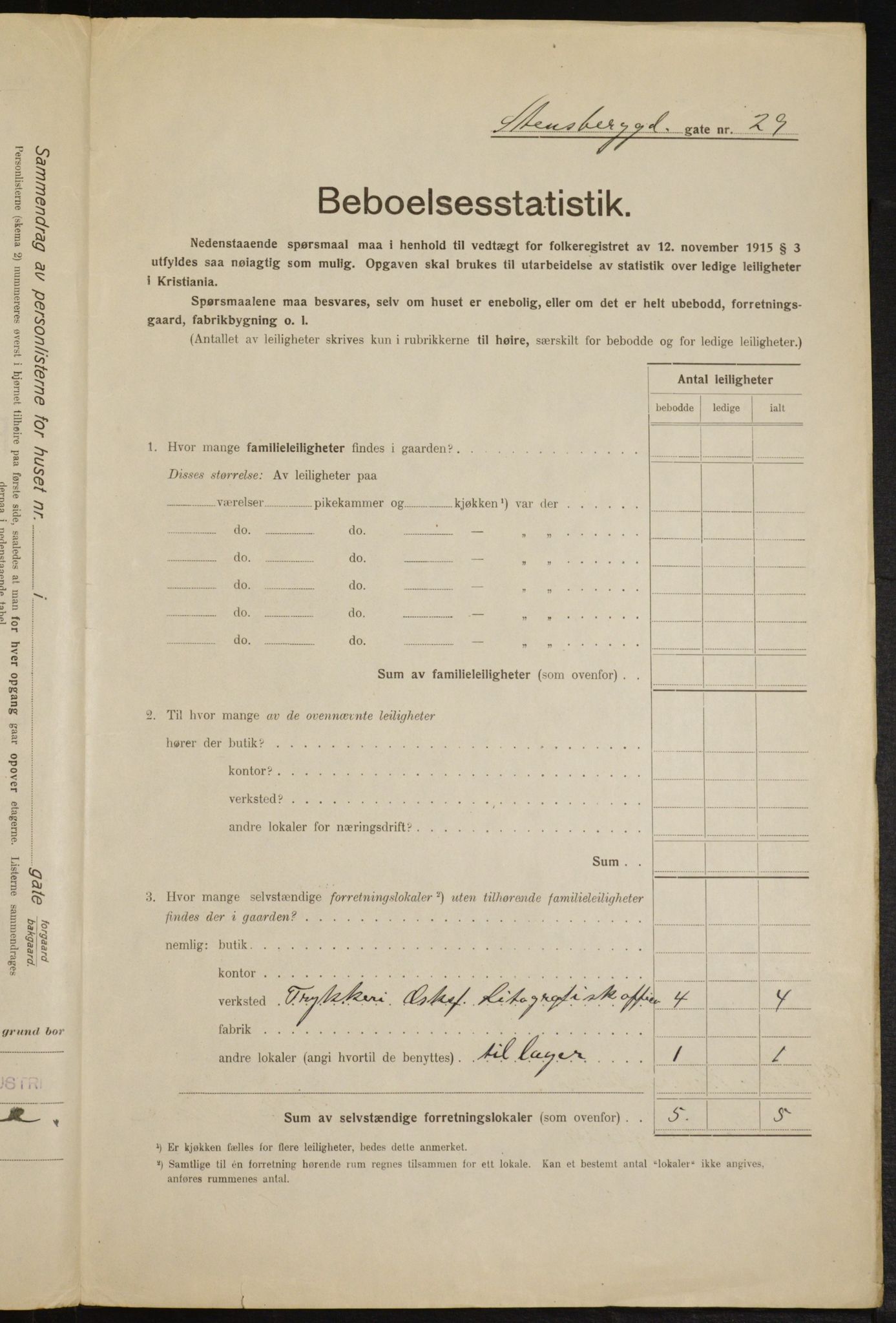 OBA, Kommunal folketelling 1.2.1916 for Kristiania, 1916, s. 104437