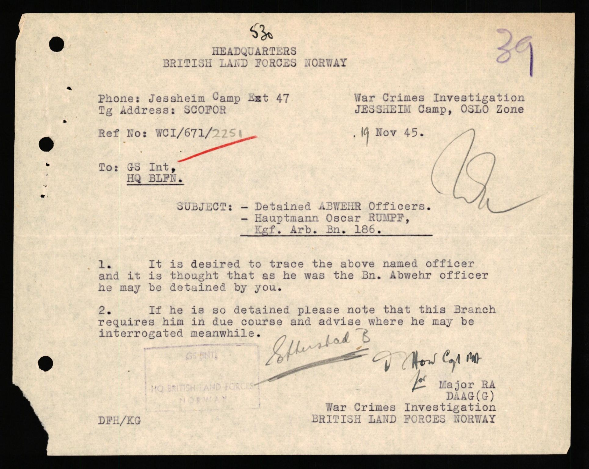 Forsvaret, Forsvarets overkommando II, AV/RA-RAFA-3915/D/Db/L0028: CI Questionaires. Tyske okkupasjonsstyrker i Norge. Tyskere., 1945-1946, s. 229