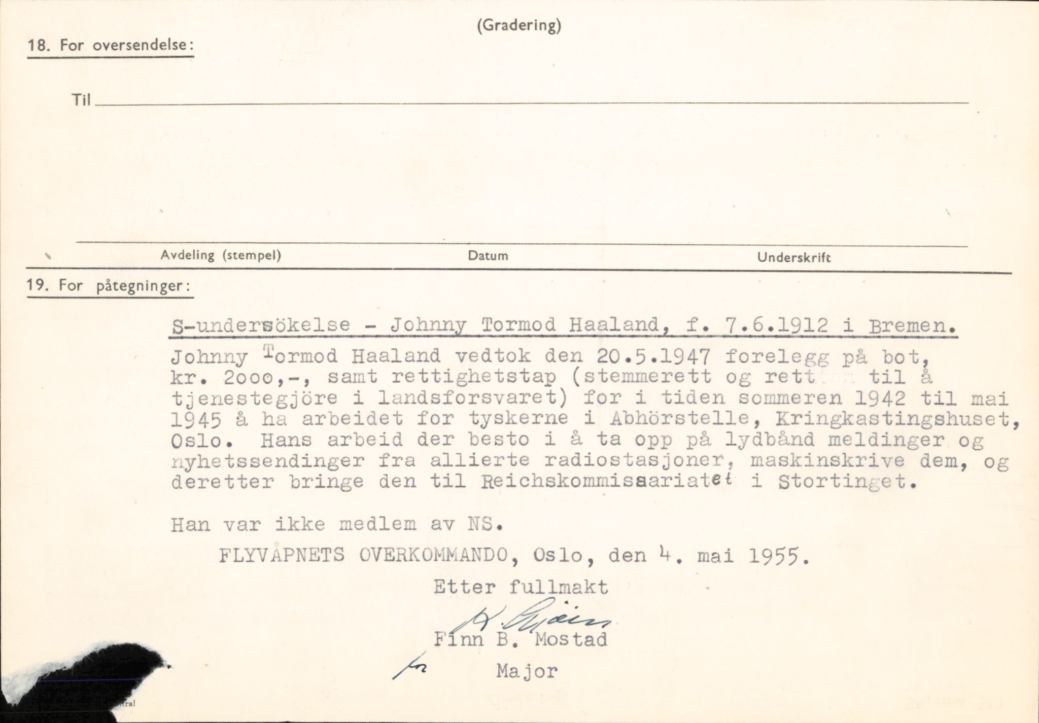 Forsvaret, Forsvarets overkommando/Luftforsvarsstaben, RA/RAFA-4079/P/Pa/L0029: Personellpapirer, 1912, s. 620