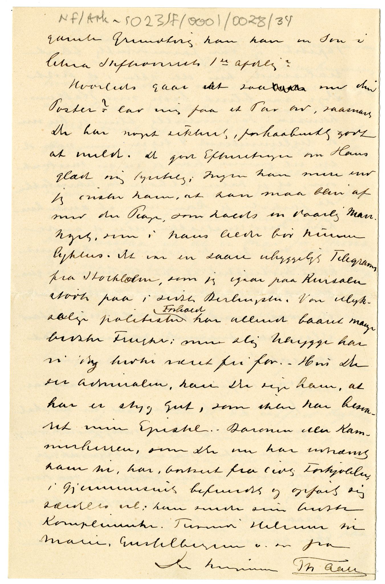 Diderik Maria Aalls brevsamling, NF/Ark-1023/F/L0001: D.M. Aalls brevsamling. A - B, 1738-1889, s. 397