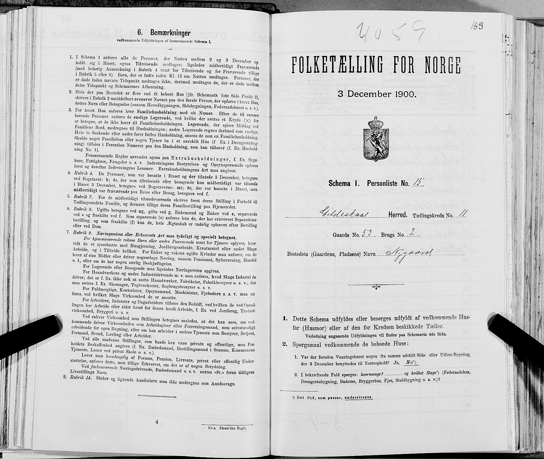 SAT, Folketelling 1900 for 1838 Gildeskål herred, 1900, s. 1146
