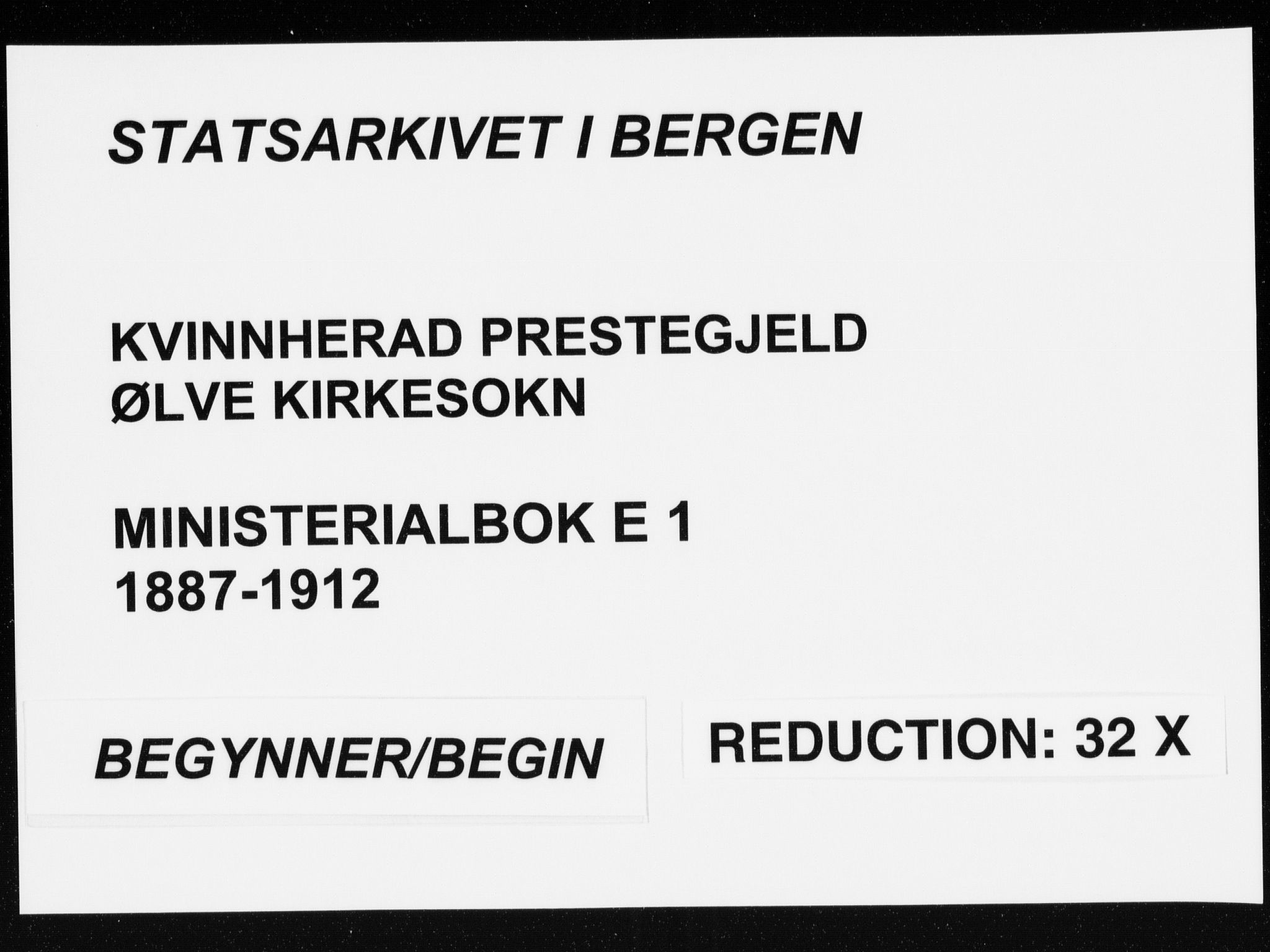Kvinnherad sokneprestembete, AV/SAB-A-76401/H/Haa: Ministerialbok nr. E 1, 1887-1912