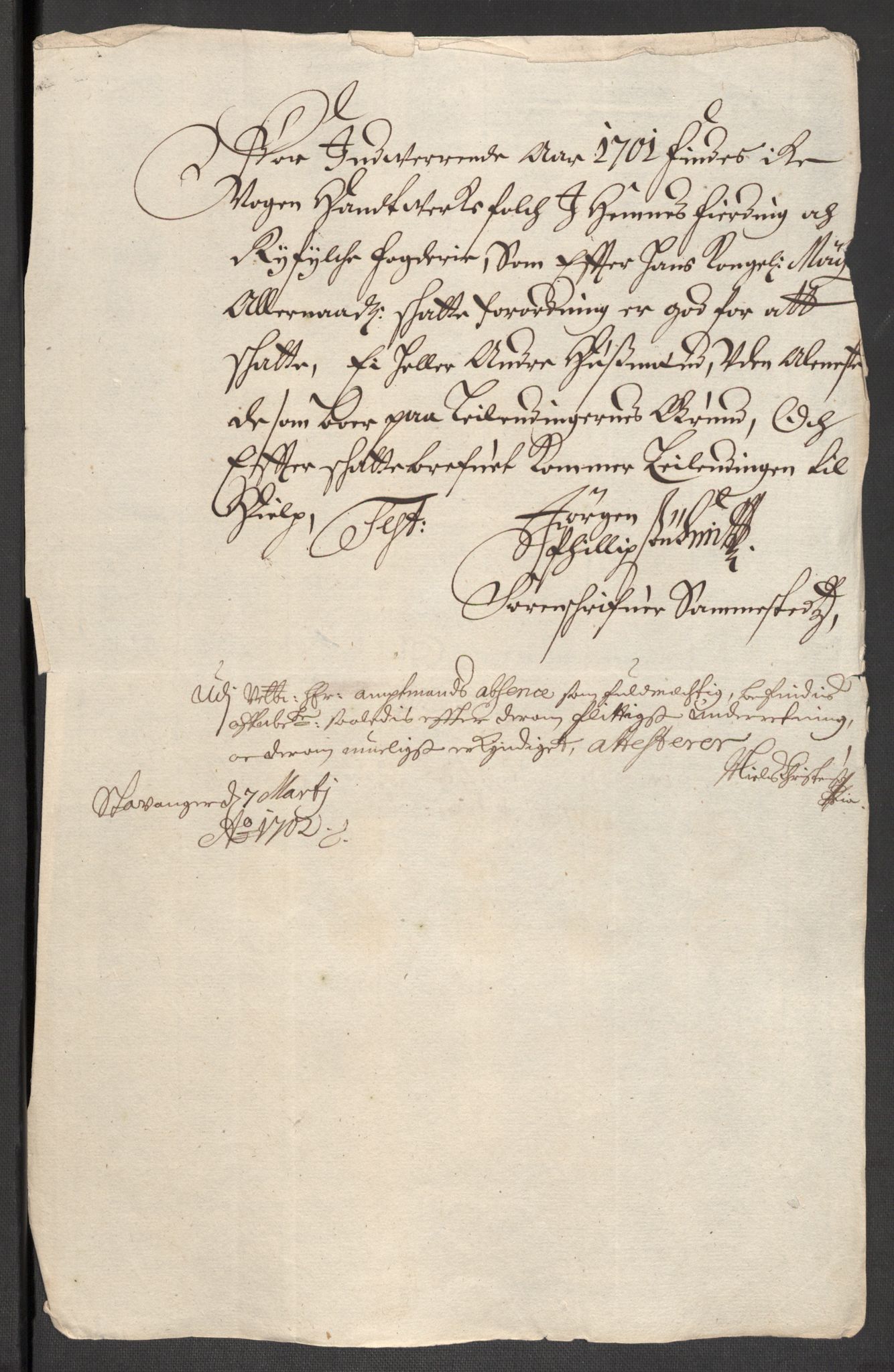 Rentekammeret inntil 1814, Reviderte regnskaper, Fogderegnskap, AV/RA-EA-4092/R47/L2859: Fogderegnskap Ryfylke, 1701-1702, s. 69