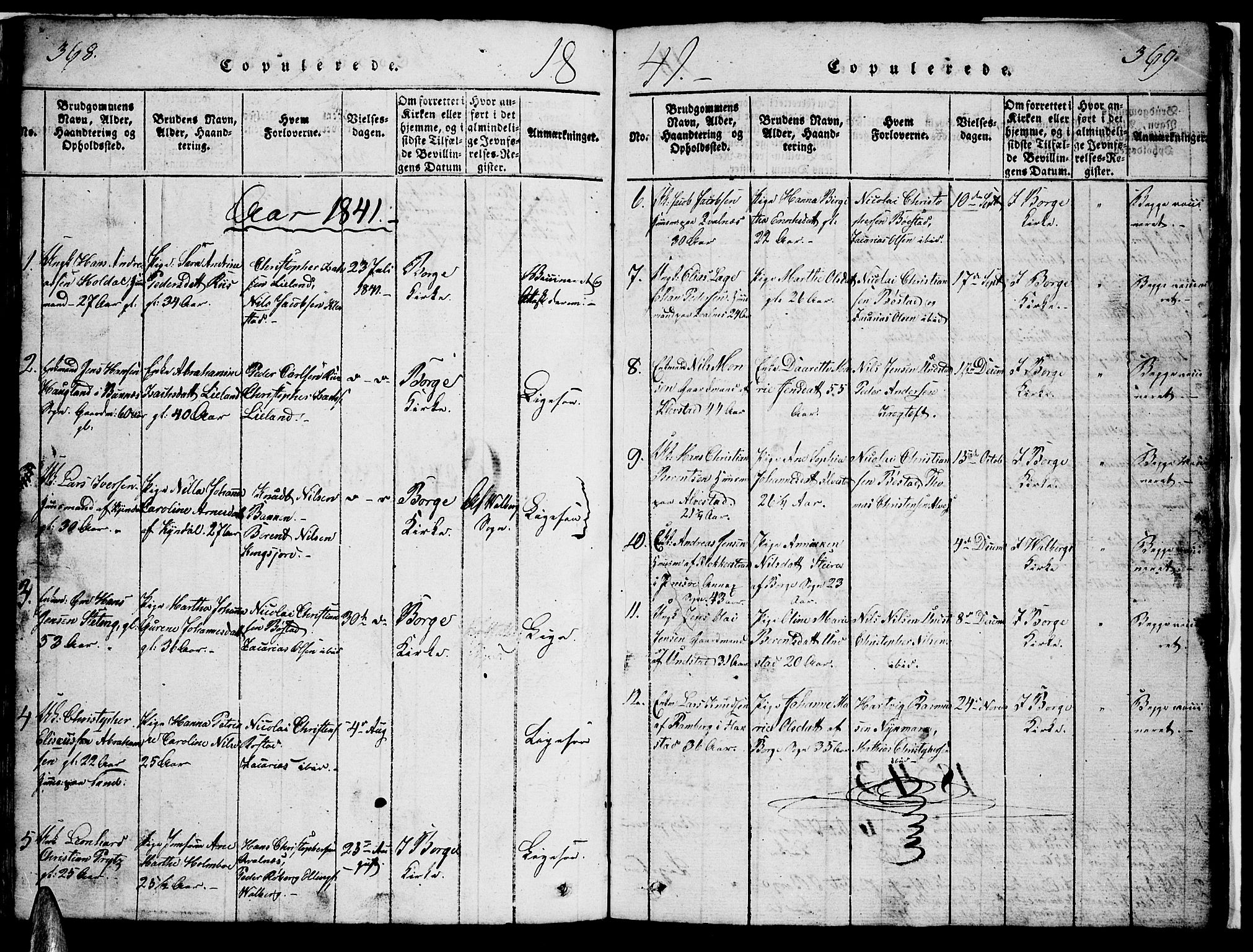 Ministerialprotokoller, klokkerbøker og fødselsregistre - Nordland, AV/SAT-A-1459/880/L1139: Klokkerbok nr. 880C01, 1836-1857, s. 368-369