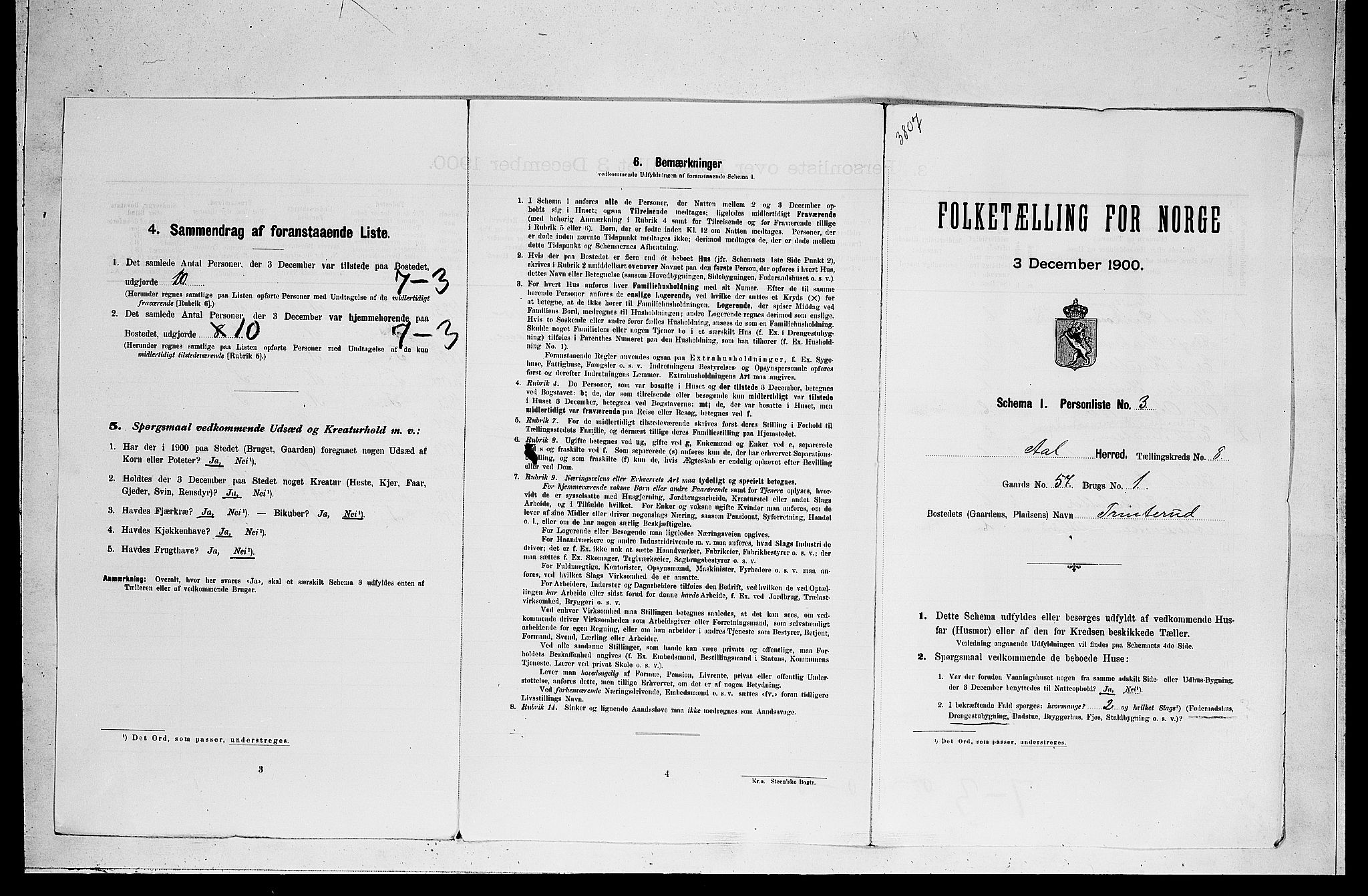 RA, Folketelling 1900 for 0619 Ål herred, 1900, s. 687