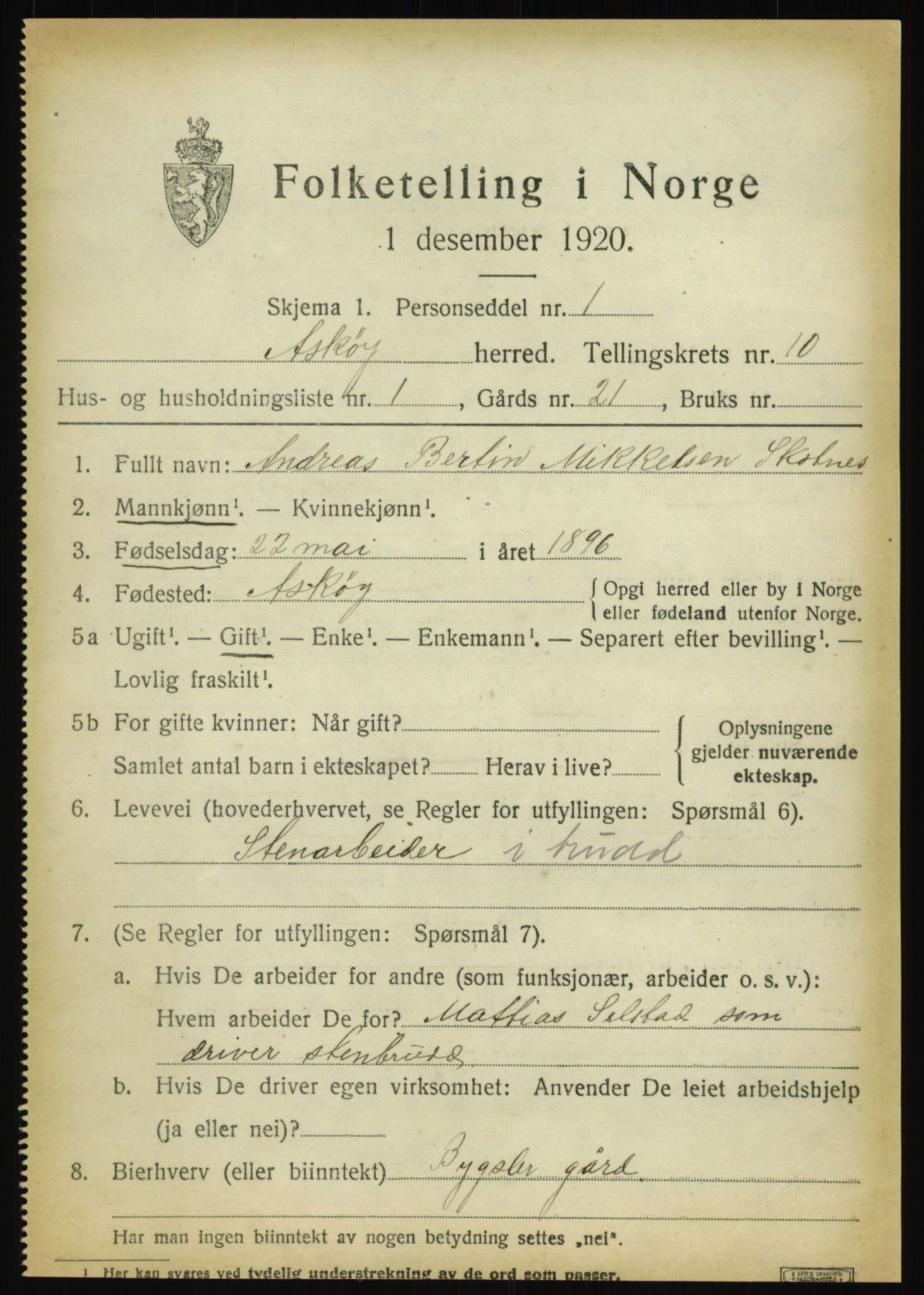 SAB, Folketelling 1920 for 1247 Askøy herred, 1920, s. 12758