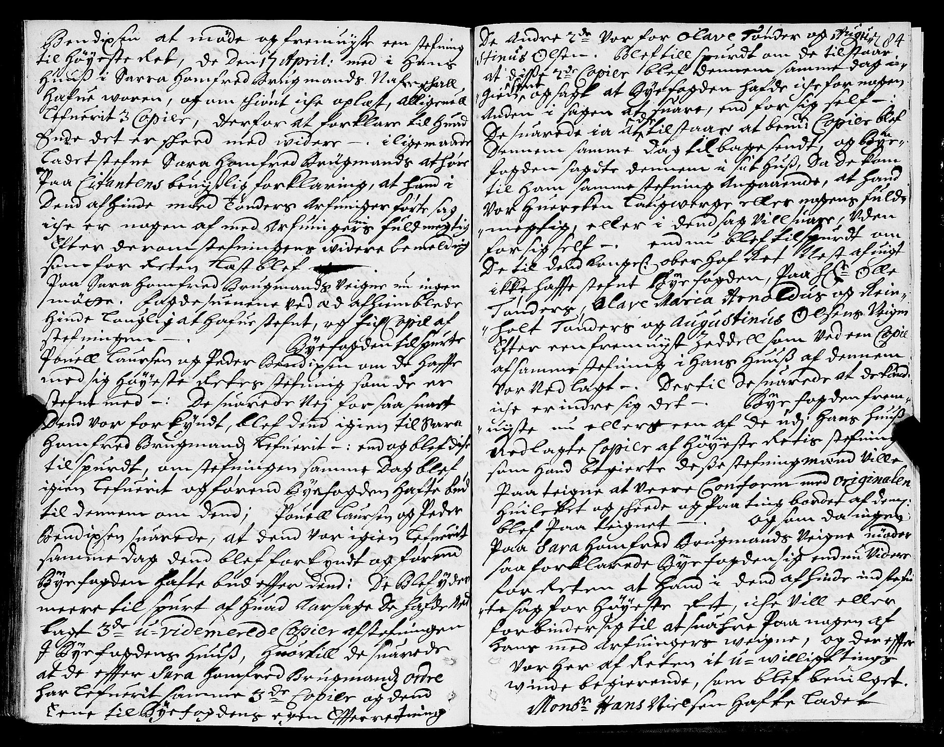 Trondheim byfogd, AV/SAT-A-0003/1/1/1A/L0024: Bytingsprotokoll - 3/5-24/4., 1703-1704, s. 283b-284a