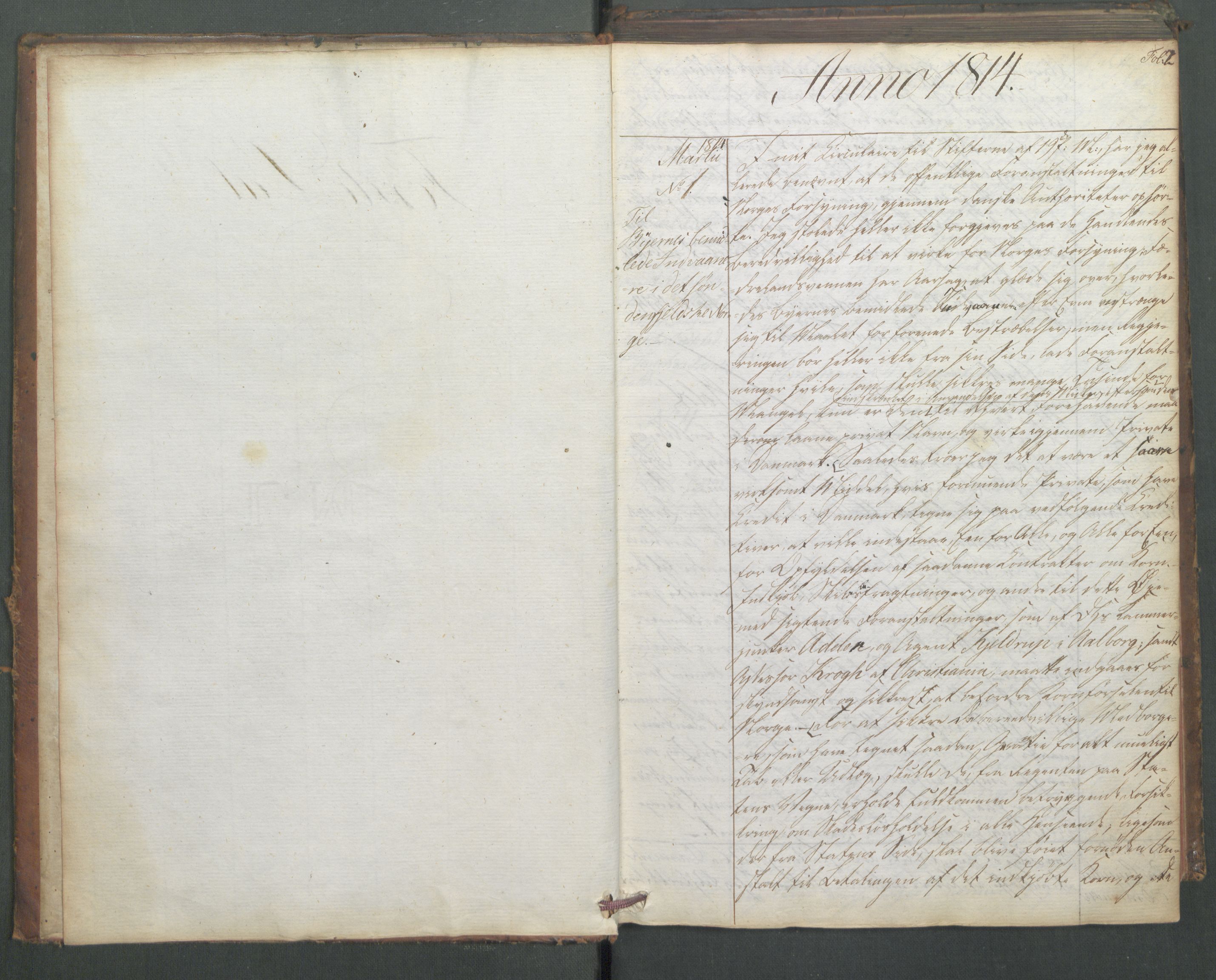 Departementene i 1814, AV/RA-S-3899/Fd/L0045: Kopibok, 1814, s. 1b-2a