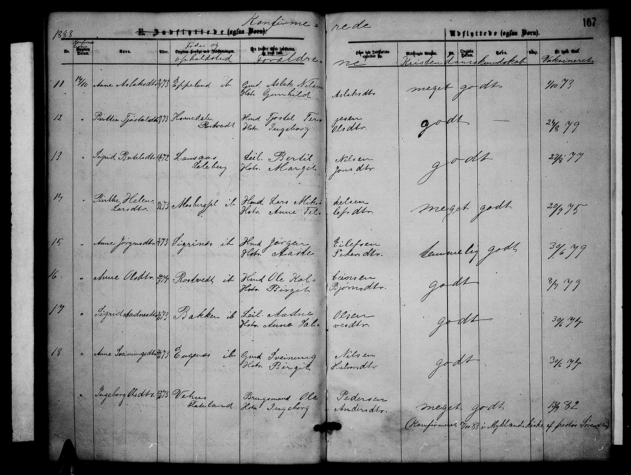 Åmli sokneprestkontor, AV/SAK-1111-0050/F/Fb/Fbc/L0003: Klokkerbok nr. B 3, 1868-1888, s. 167