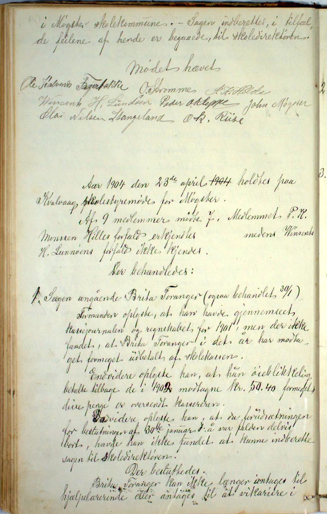 Austevoll kommune. Skulestyret, IKAH/1244-211/A/Aa/L0001: Møtebok for Møkster skulestyre, 1878-1910, s. 63b