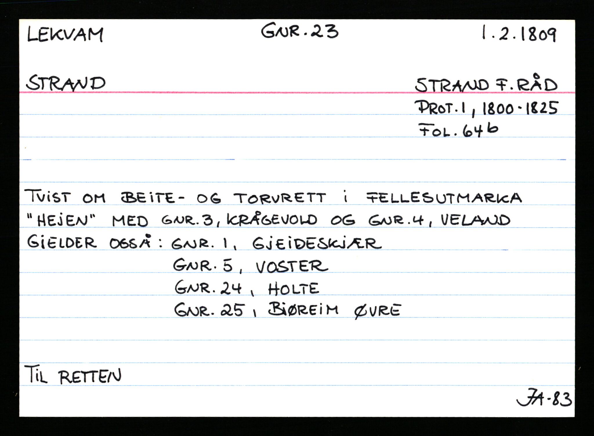 Statsarkivet i Stavanger, AV/SAST-A-101971/03/Y/Ym/L0035: Åstedskort sortert etter gårdsnavn: Leiranger - Lindanger, 1600-1950, s. 55
