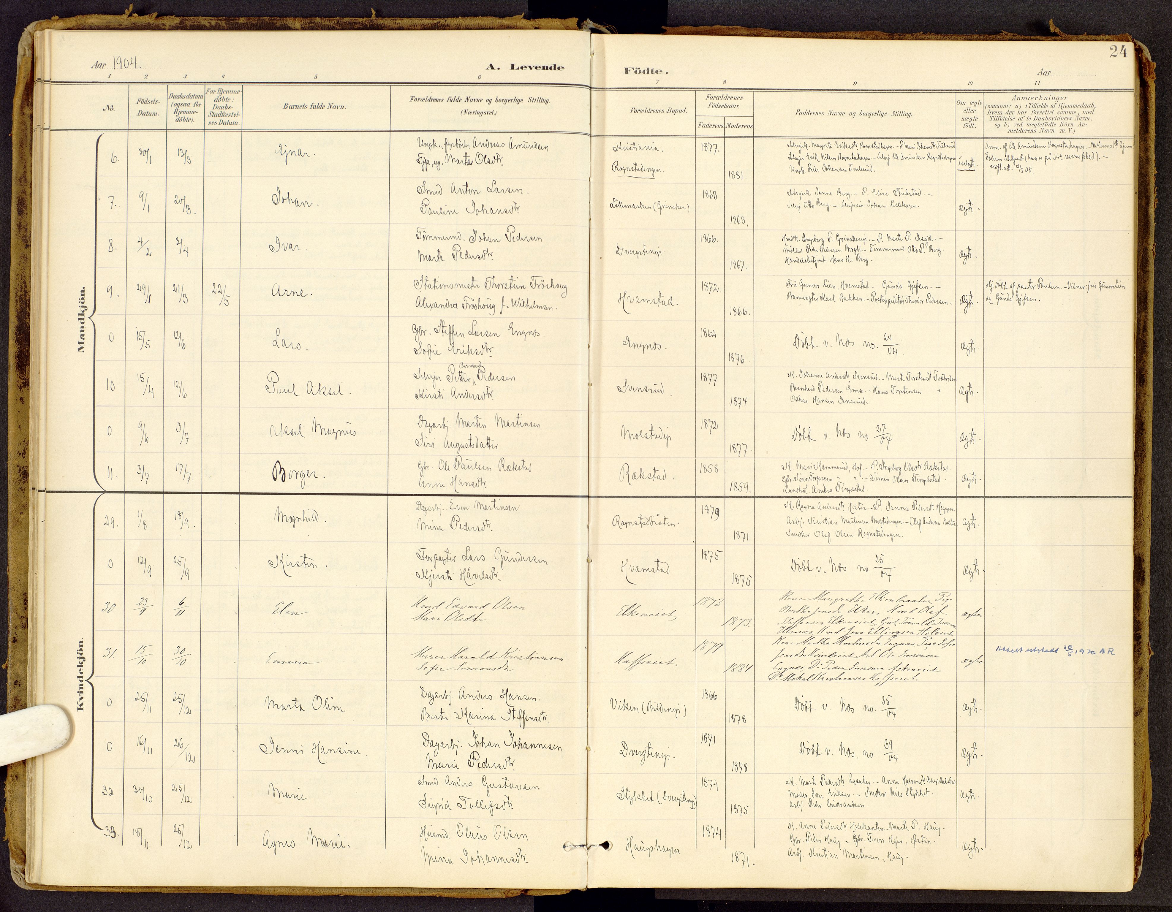 Brandbu prestekontor, SAH/PREST-114/H/Ha/Haa/L0002: Ministerialbok nr. 2, 1899-1914, s. 24