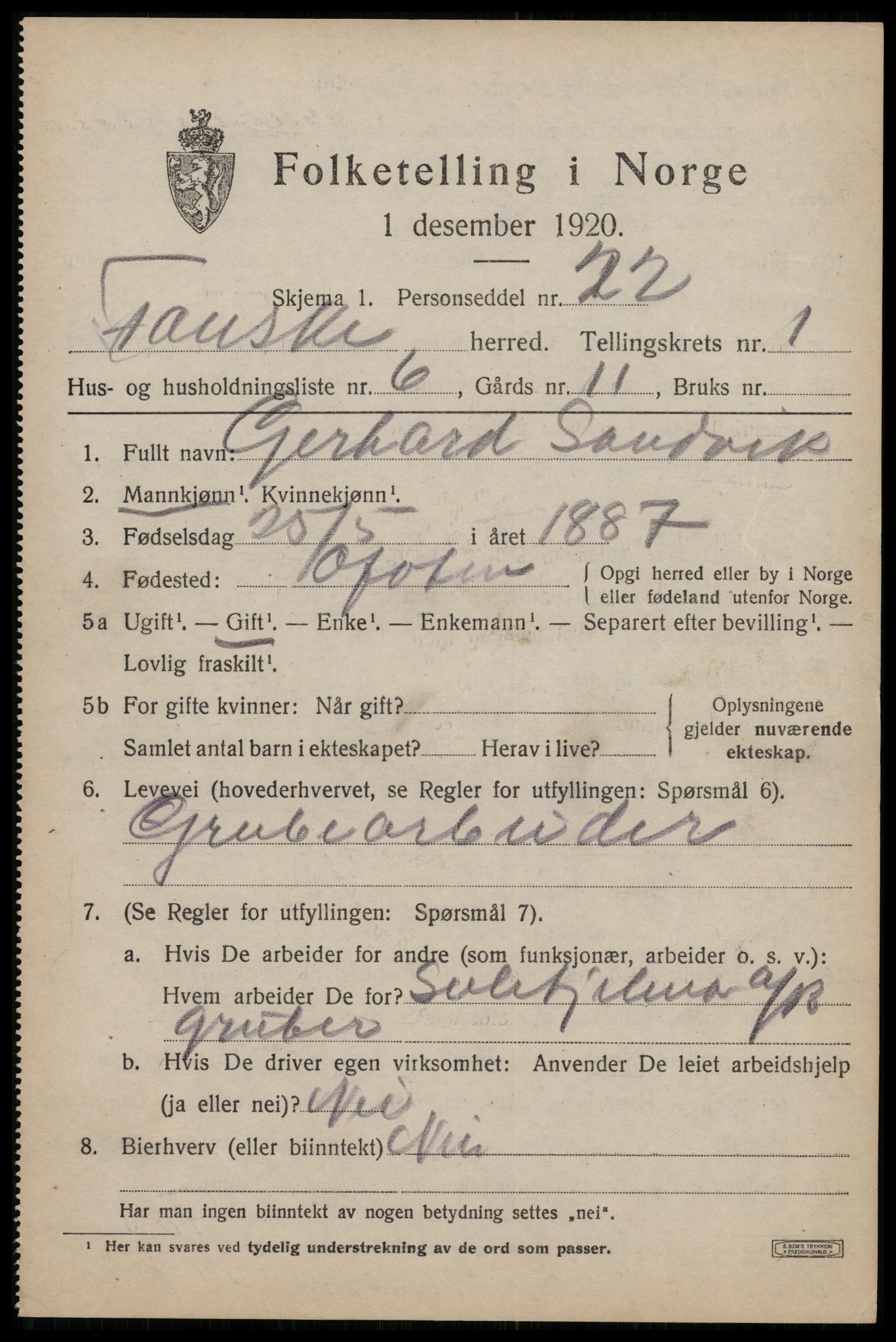 SAT, Folketelling 1920 for 1841 Fauske herred, 1920, s. 2148