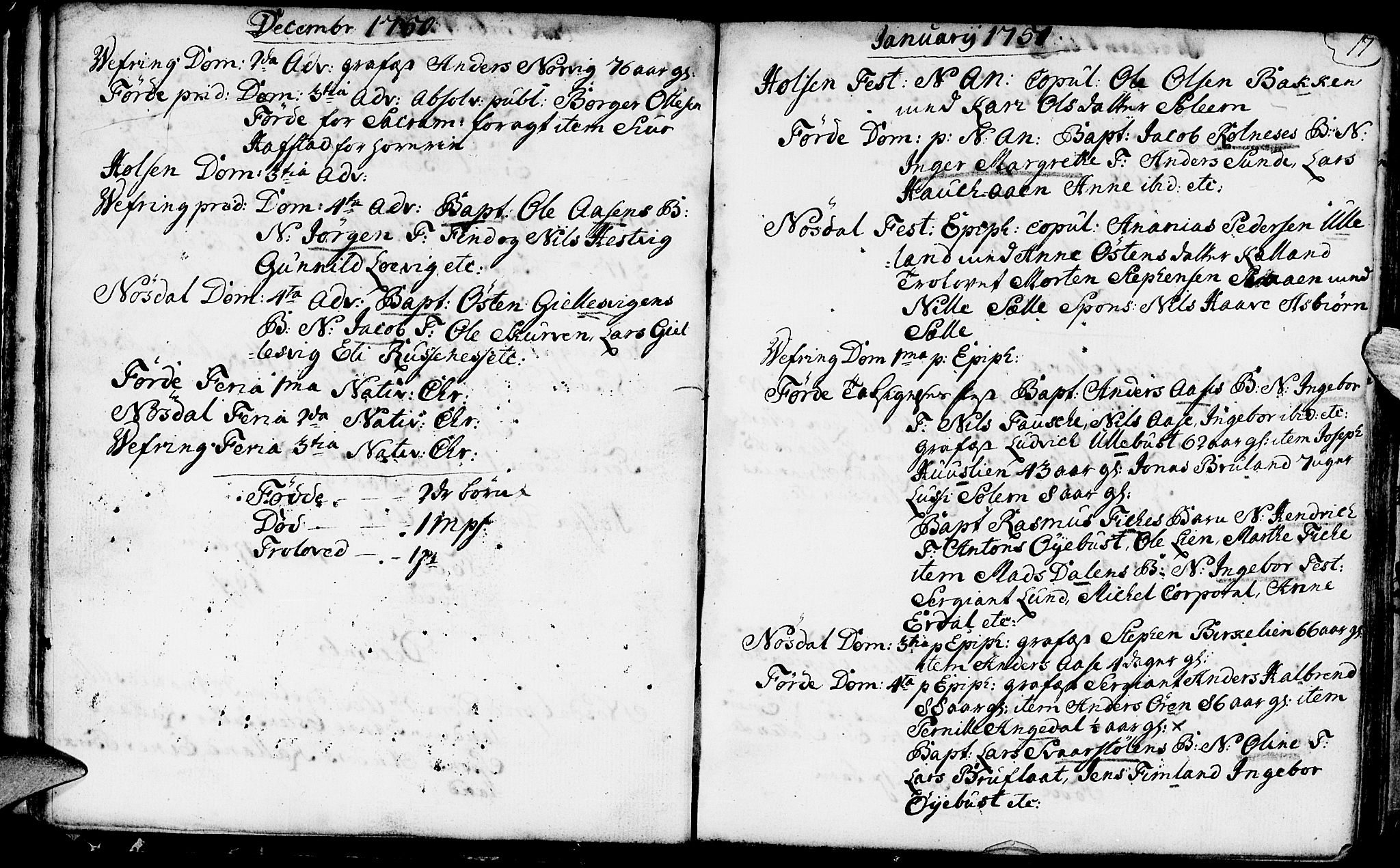Førde sokneprestembete, AV/SAB-A-79901/H/Haa/Haaa/L0003: Ministerialbok nr. A 3, 1749-1764, s. 17