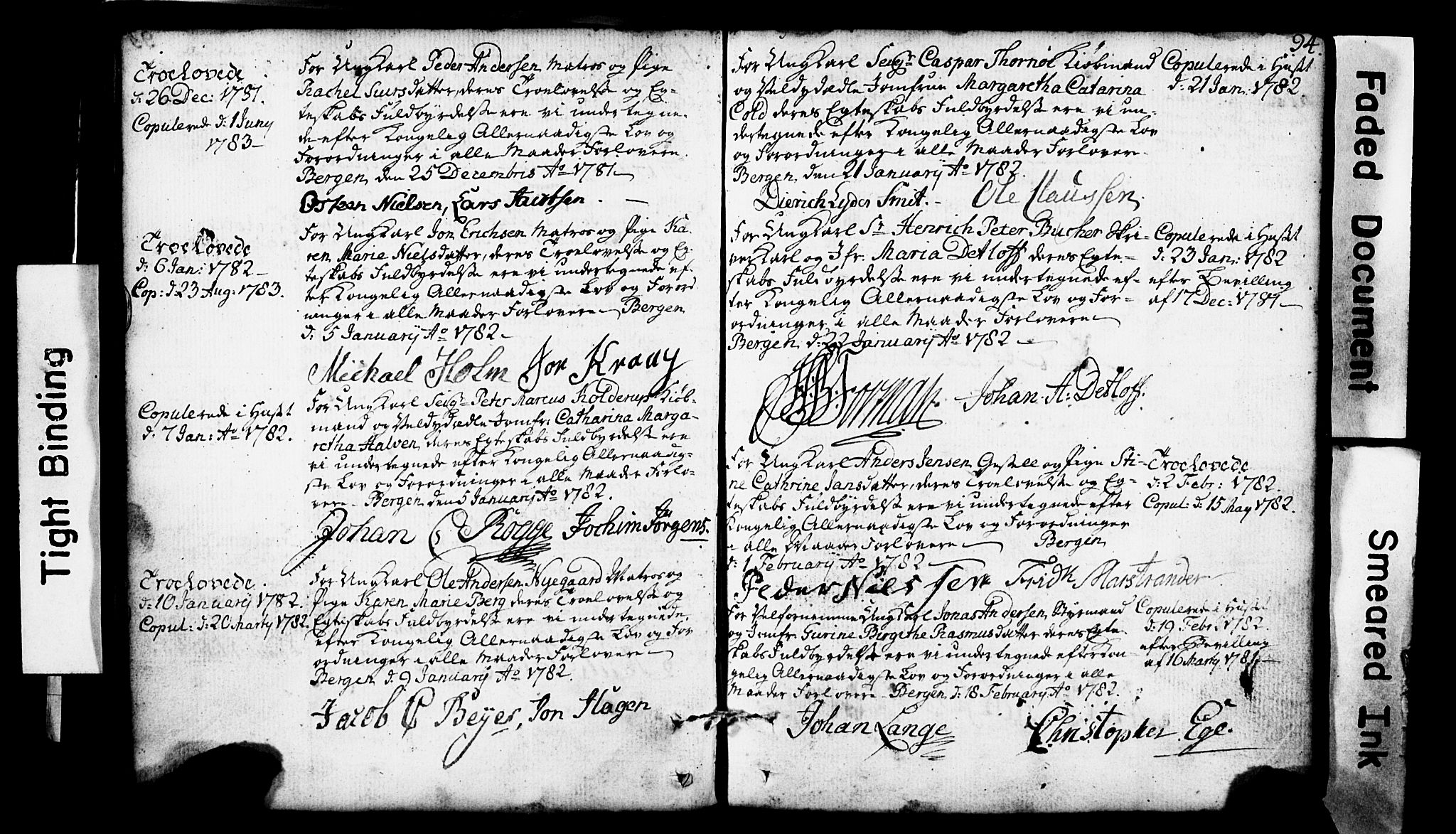 Domkirken sokneprestembete, SAB/A-74801: Forlovererklæringer nr. II.5.1, 1767-1792, s. 94