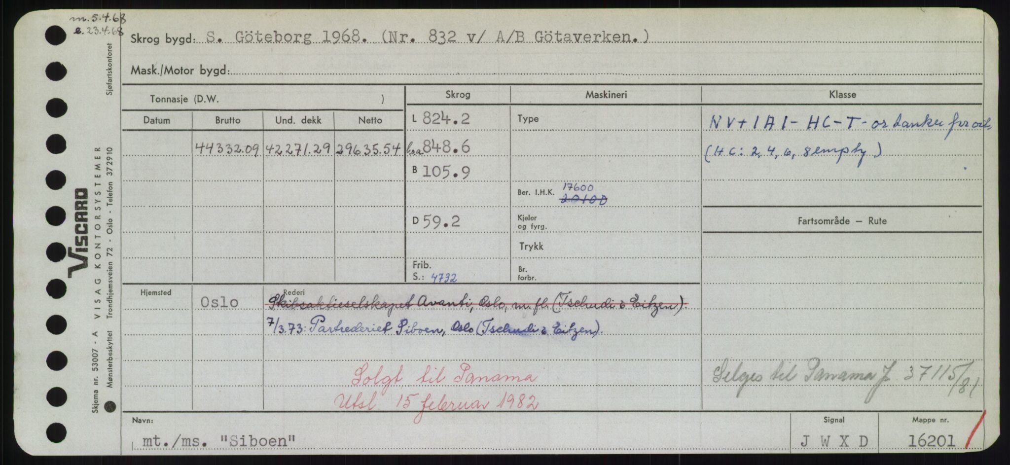 Sjøfartsdirektoratet med forløpere, Skipsmålingen, RA/S-1627/H/Hd/L0033: Fartøy, Sevi-Sjø, s. 27