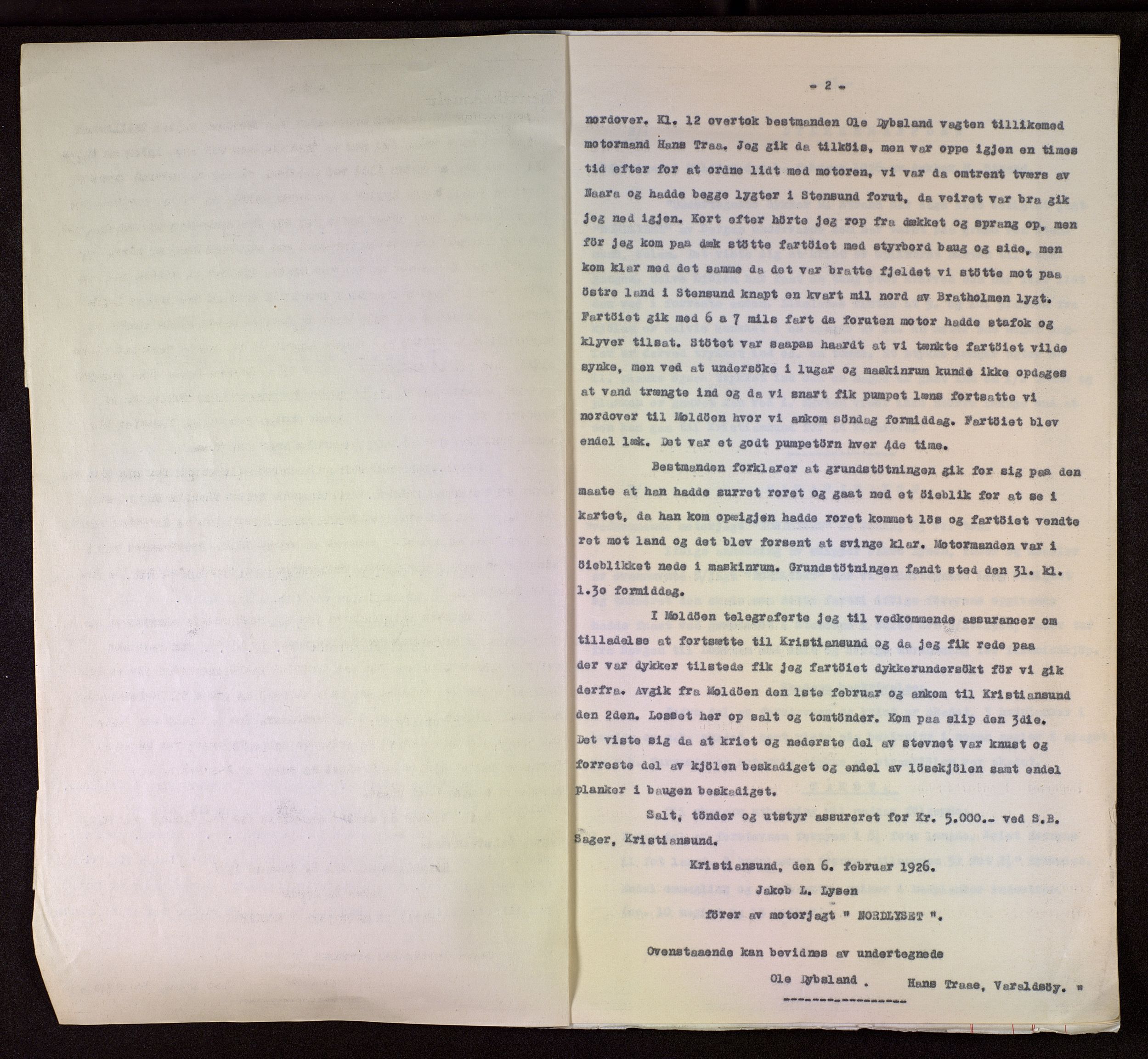 Jondal Skipsassuranseforening, AV/SAB-SAB/PA-0276/E/L0094: Korrespondanse , 1921-1939