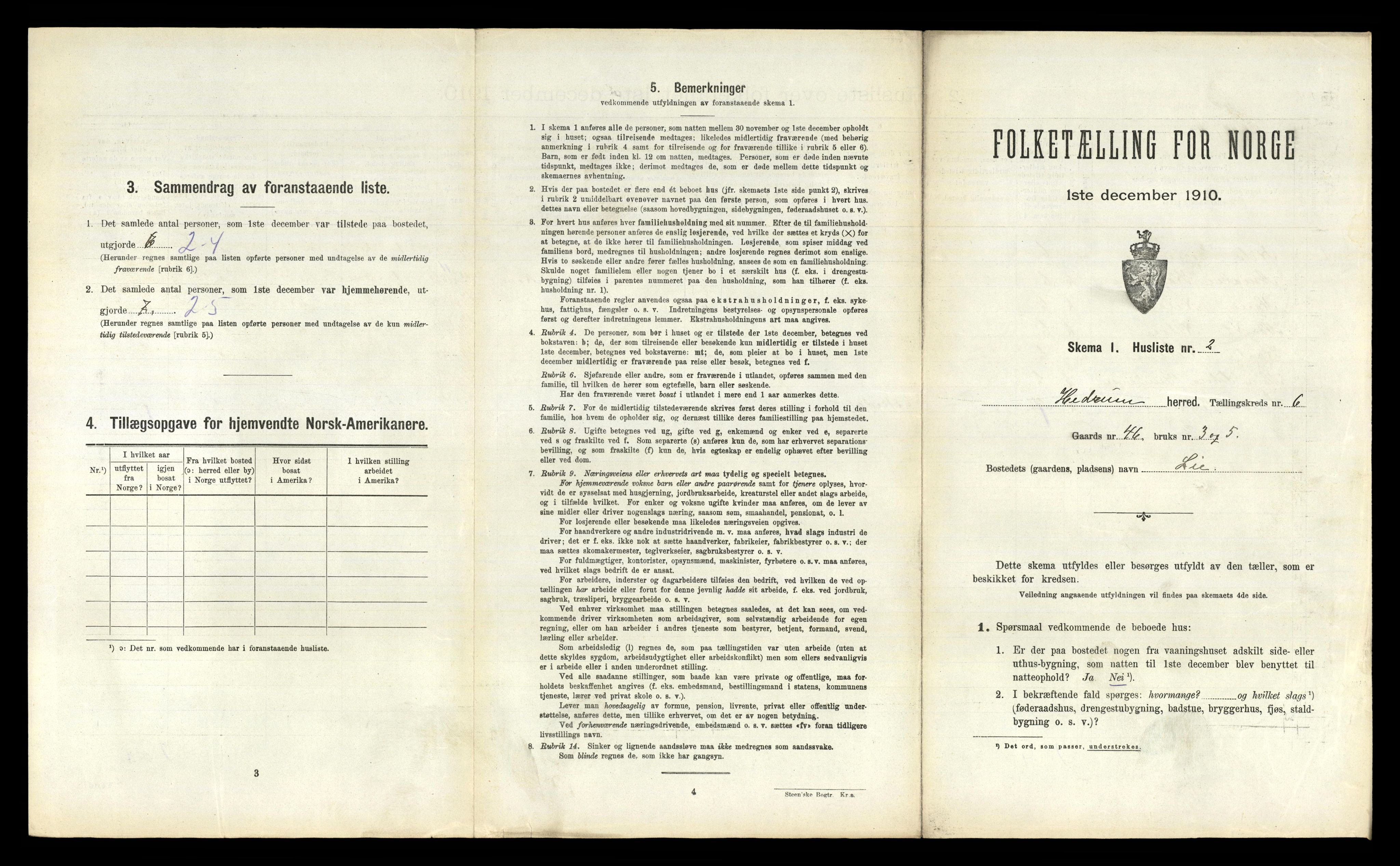 RA, Folketelling 1910 for 0727 Hedrum herred, 1910, s. 696