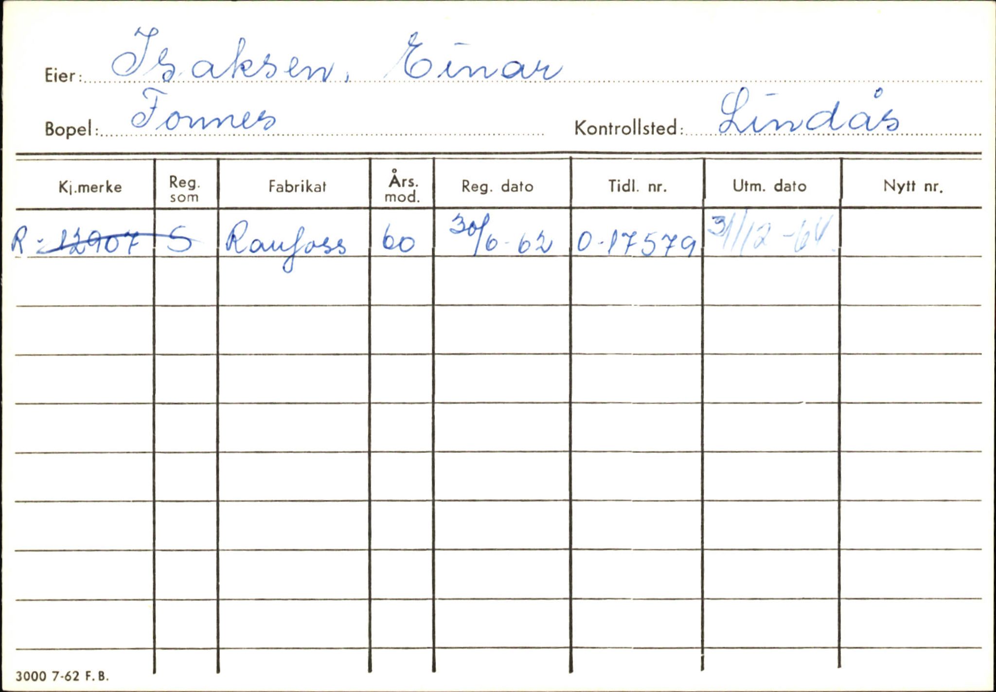 Statens vegvesen, Hordaland vegkontor, AV/SAB-A-5201/2/Ha/L0026: R-eierkort I-J, 1920-1971, s. 5