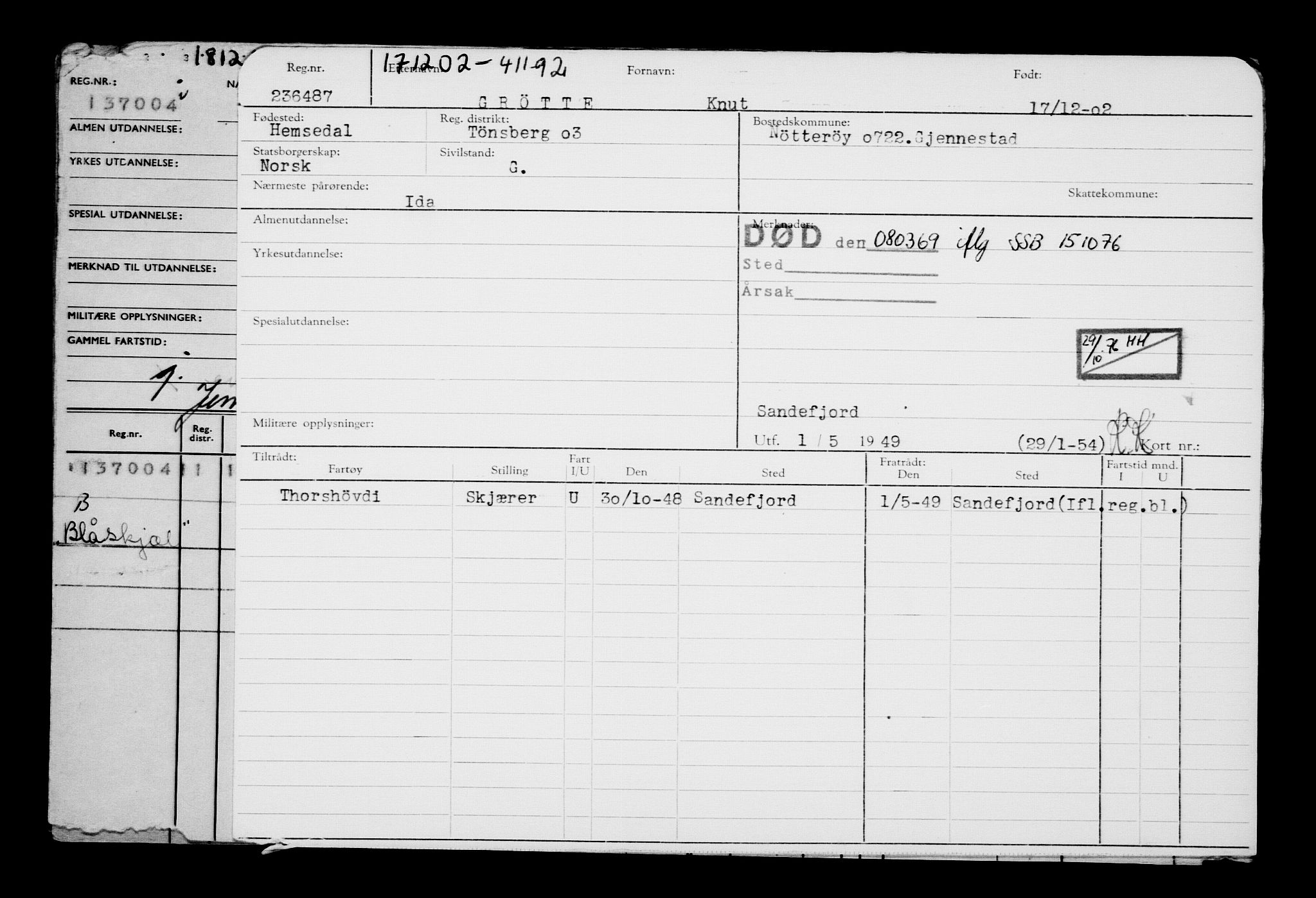 Direktoratet for sjømenn, AV/RA-S-3545/G/Gb/L0047: Hovedkort, 1902-1903, s. 339