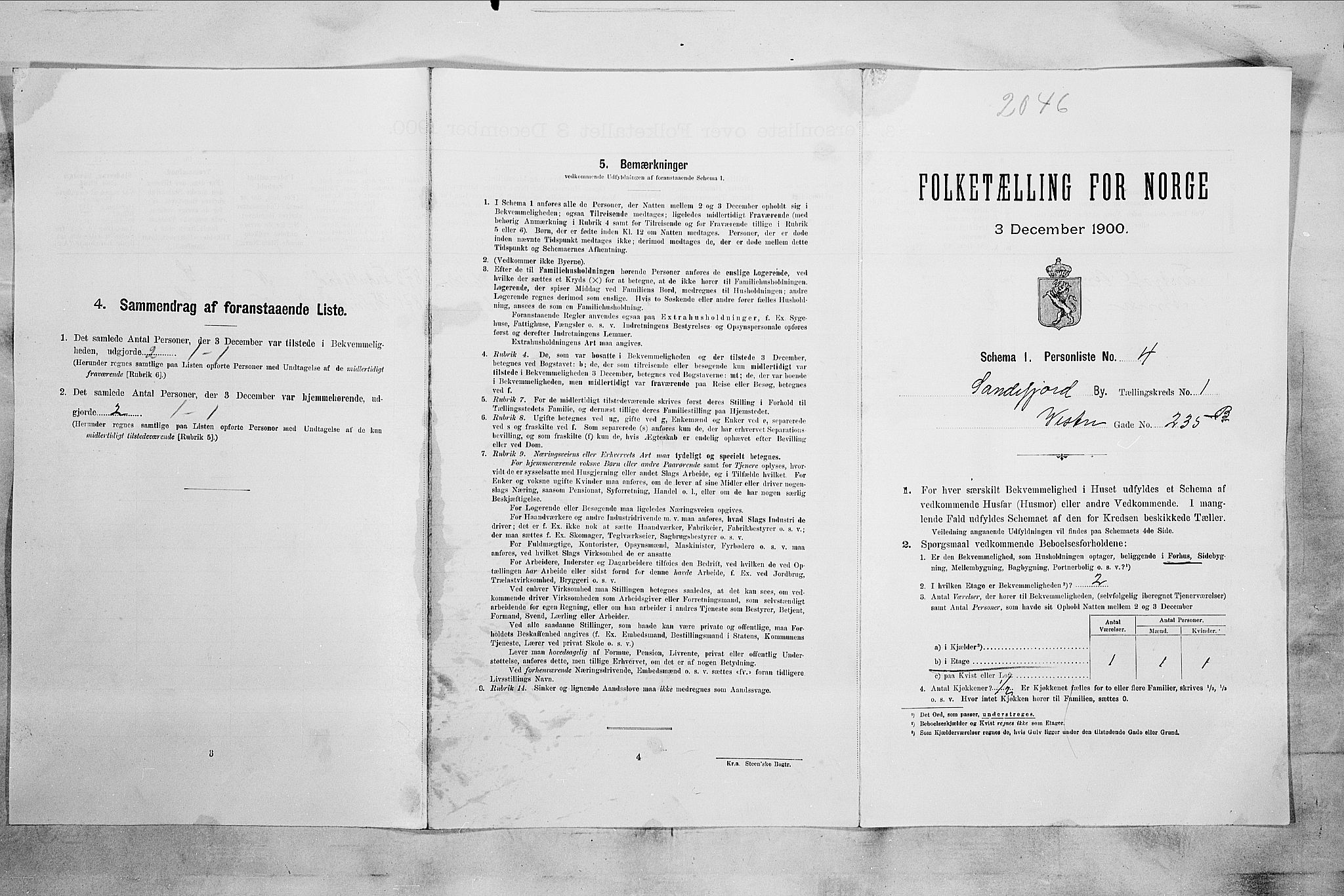 RA, Folketelling 1900 for 0706 Sandefjord kjøpstad, 1900, s. 124