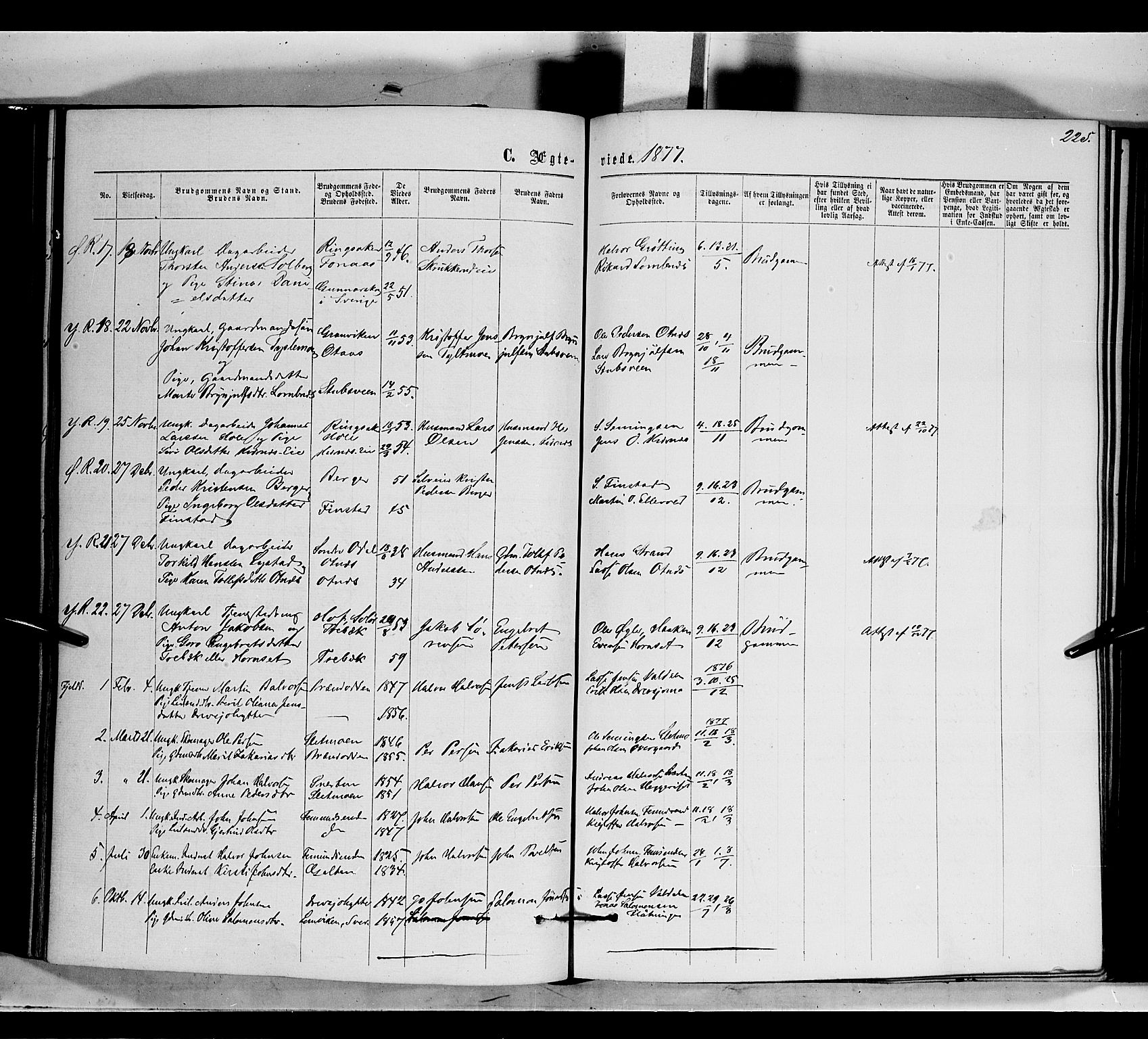 Rendalen prestekontor, AV/SAH-PREST-054/H/Ha/Haa/L0006: Ministerialbok nr. 6, 1867-1877, s. 225