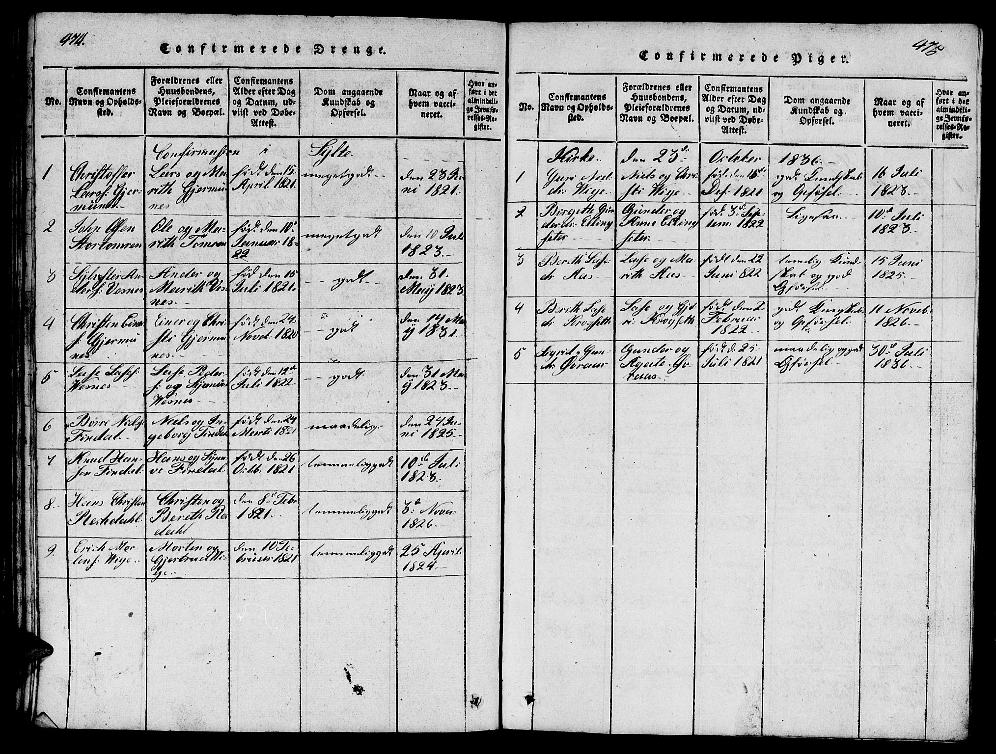 Ministerialprotokoller, klokkerbøker og fødselsregistre - Møre og Romsdal, SAT/A-1454/539/L0535: Klokkerbok nr. 539C01, 1818-1842, s. 474-475