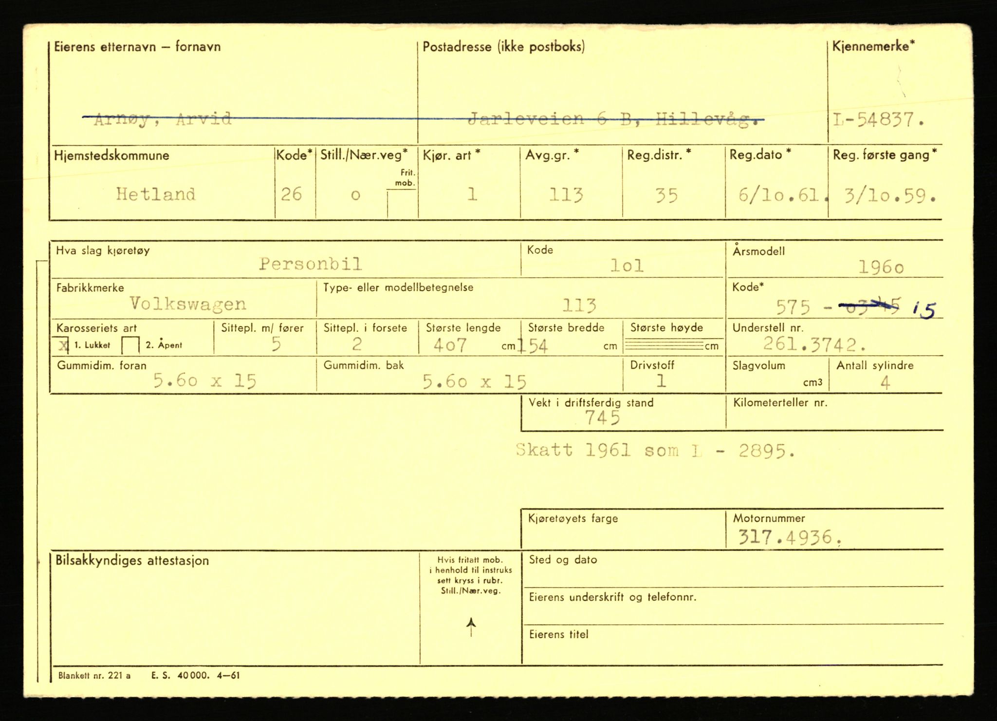 Stavanger trafikkstasjon, AV/SAST-A-101942/0/F/L0054: L-54200 - L-55699, 1930-1971, s. 1309