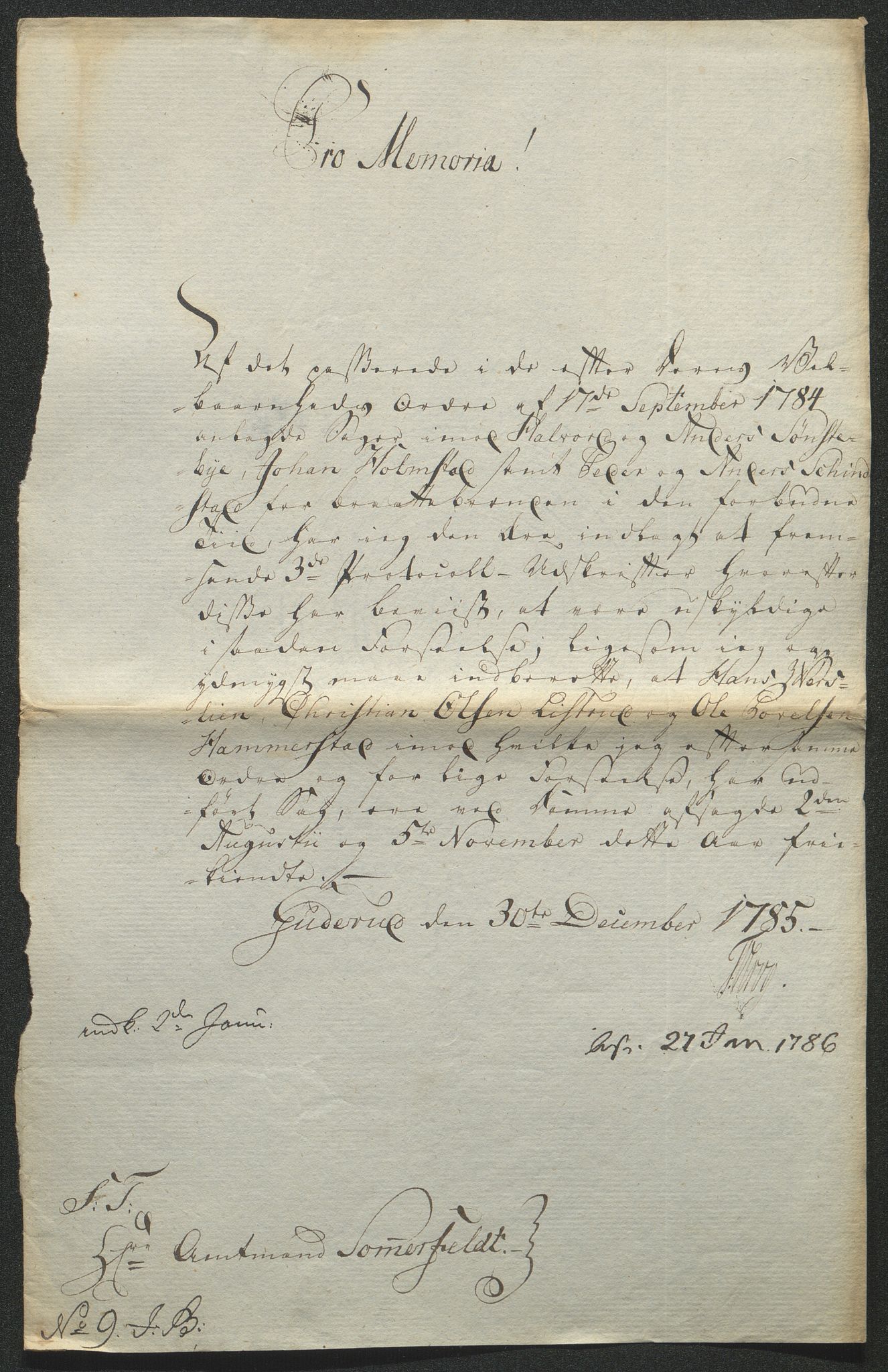Fylkesmannen i Oppland, SAH/FYO-002/1/D/Dl/L0509B: Brev fra fogden i Toten, 1785-1786, s. 255