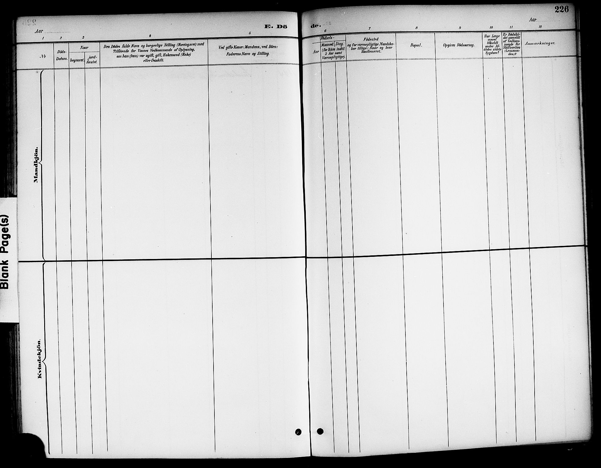 Kviteseid kirkebøker, AV/SAKO-A-276/G/Ga/L0002: Klokkerbok nr. I 2, 1893-1918, s. 226